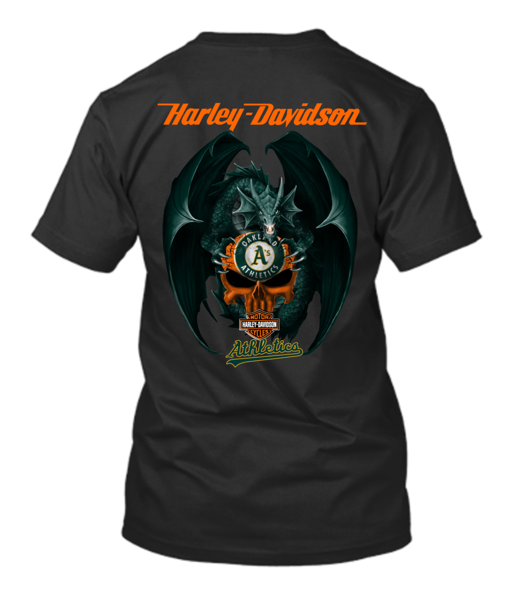 Harley Davidson Oakland Athletics Dragon Motor Cycles T-Shirt