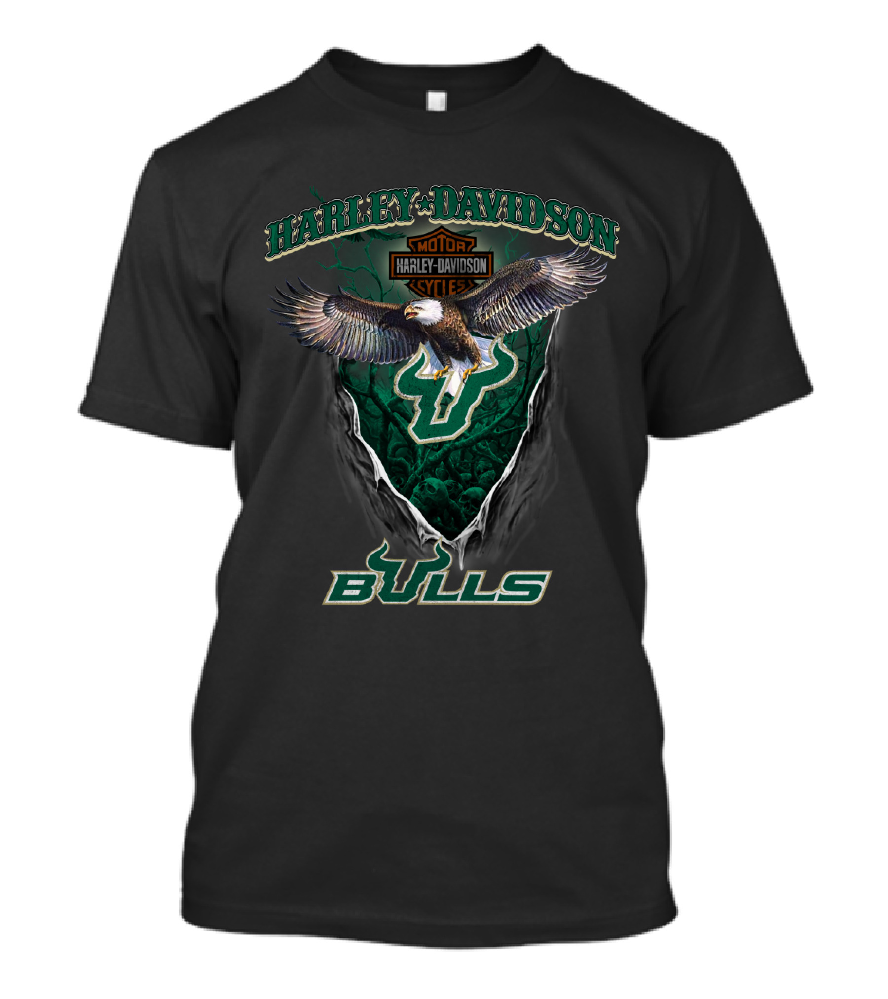 Harley Davidson Motor Cycle South Florida Bulls T-Shirt
