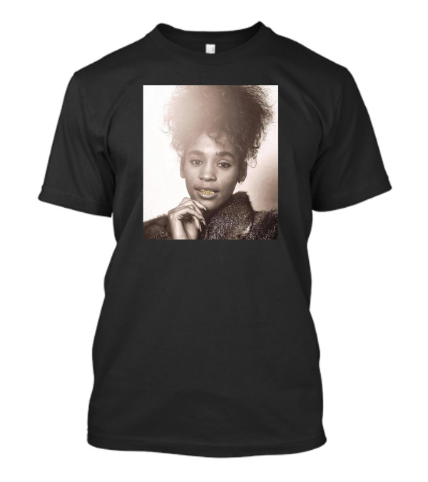 Whitney Houston Iconic Look With Gold Grill T-Shirt
