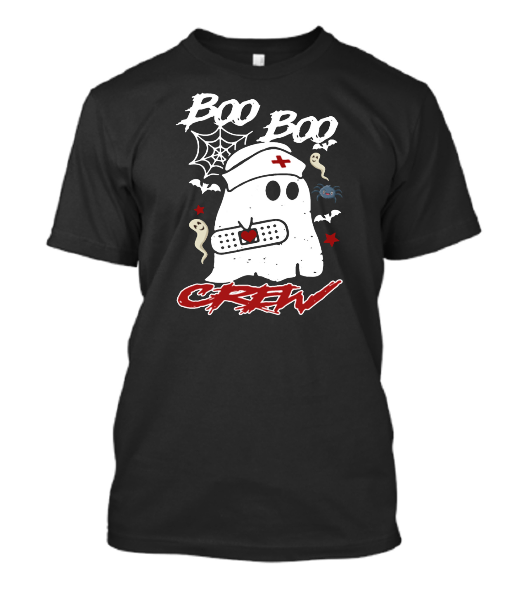Boo Boo Crew Ghost Nurse Costume Spider Bats Halloween T-Shirt