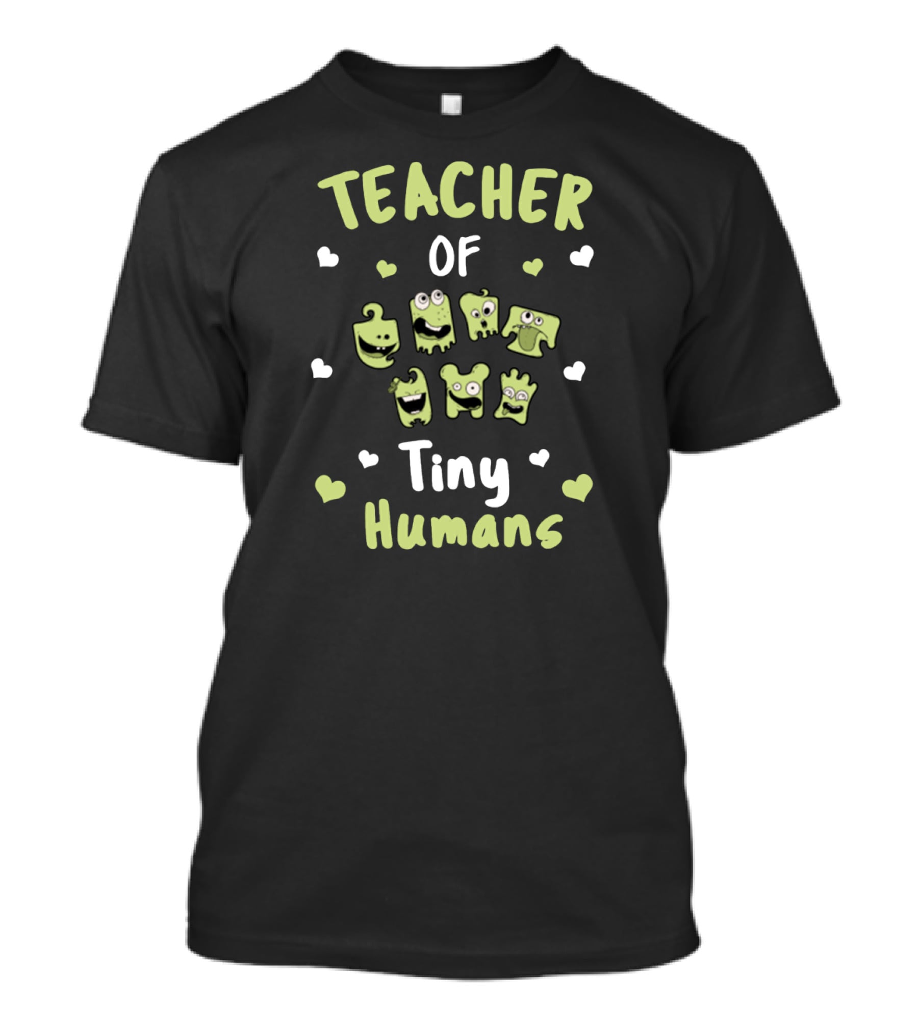Teacher Of Tiny Humans Cute Monster Hearts T-Shirt
