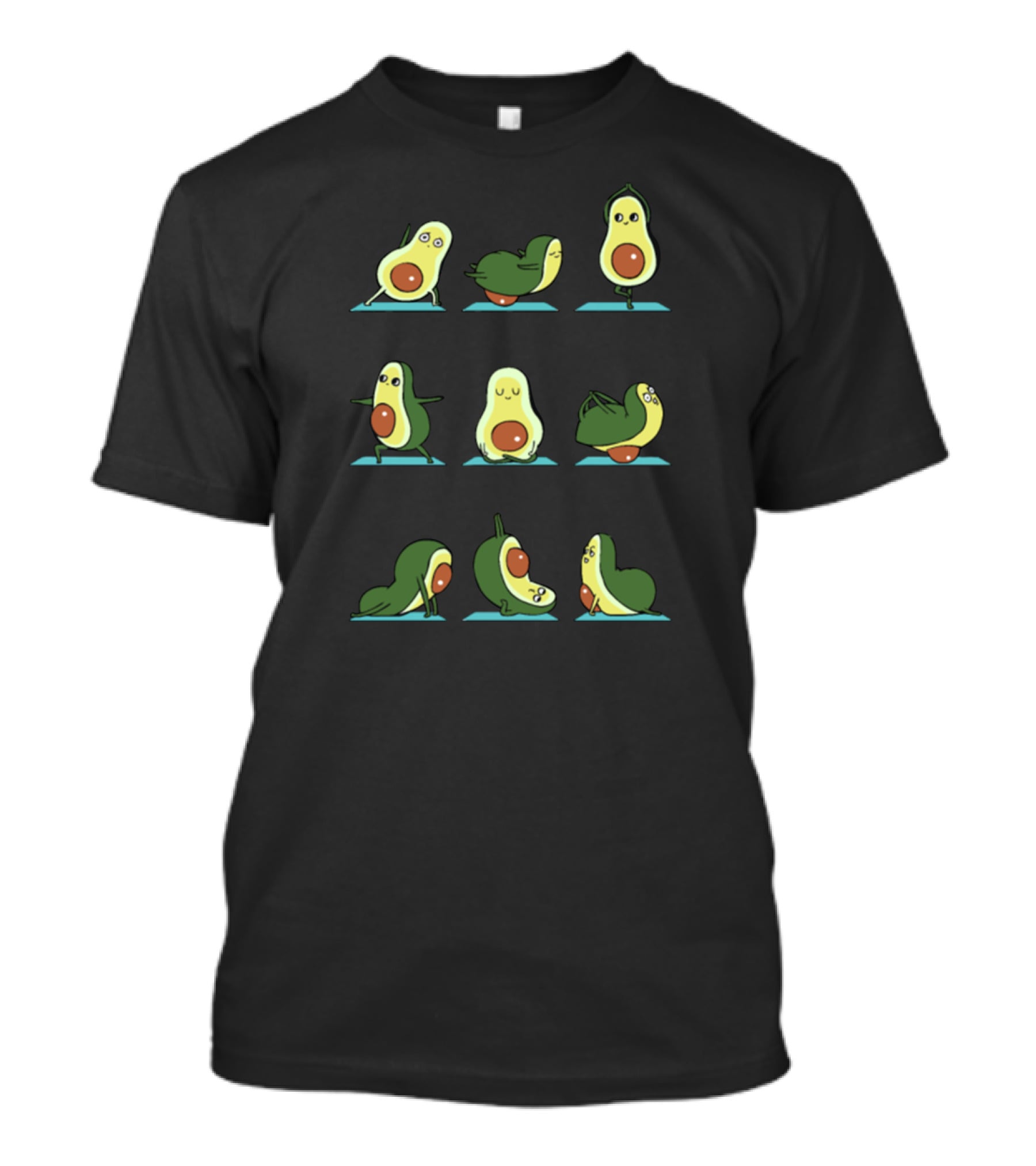 Avocado Yoga Poses Stretch Exercise Sequence T-Shirt