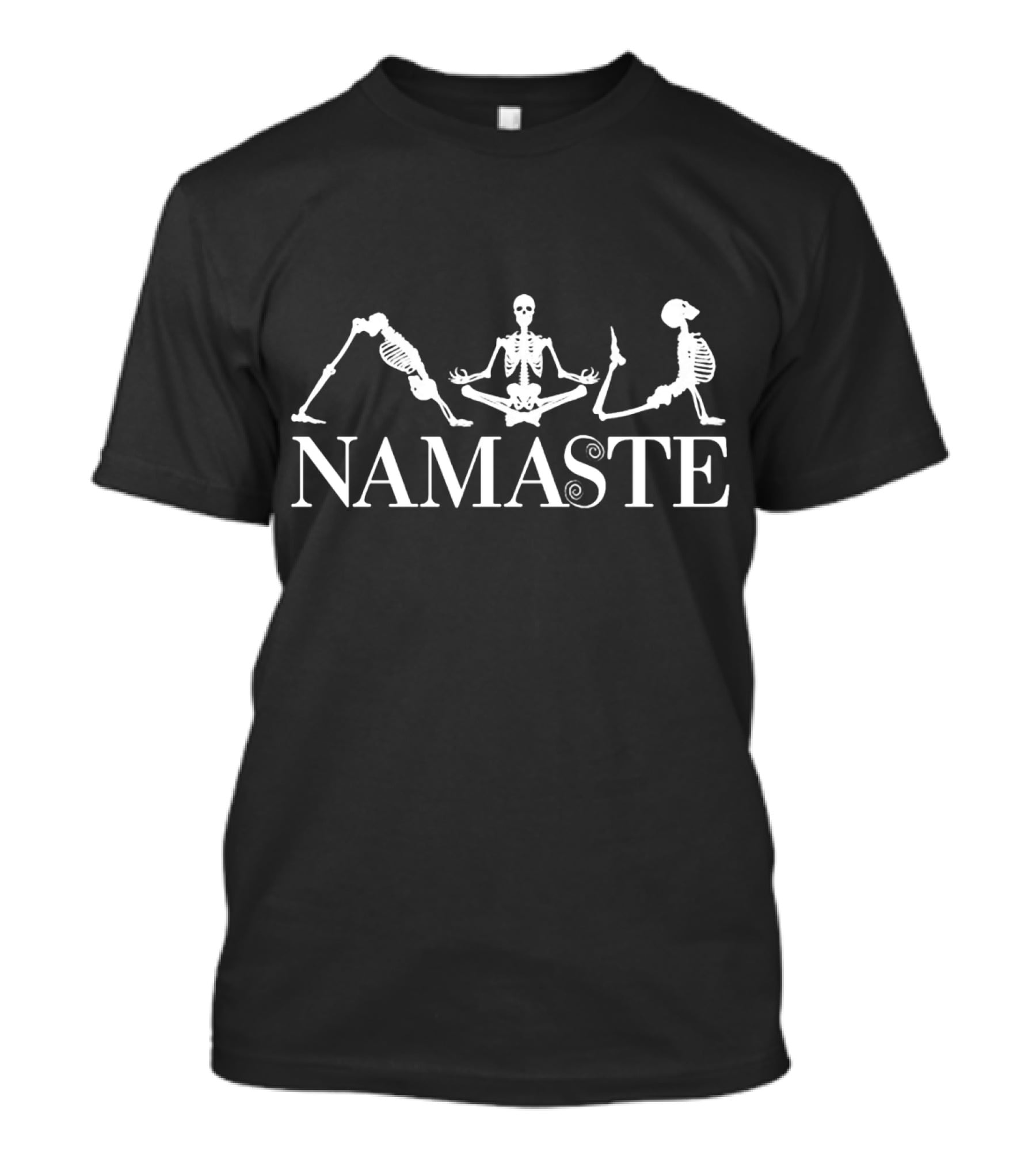 Halloween Skeleton Yoga Namaste Meditating Poses T-Shirt