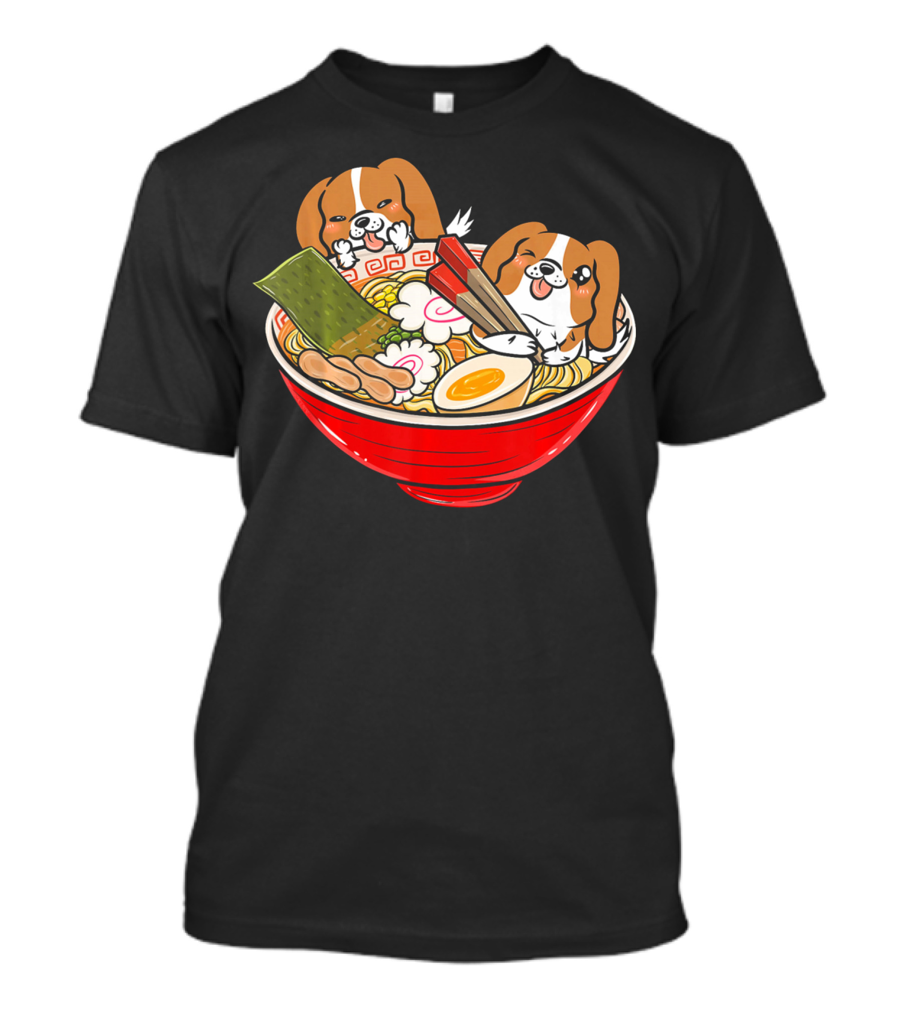 Cavalier King Charles Spaniel Kawaii Japanese Ramen Bowl T-Shirt