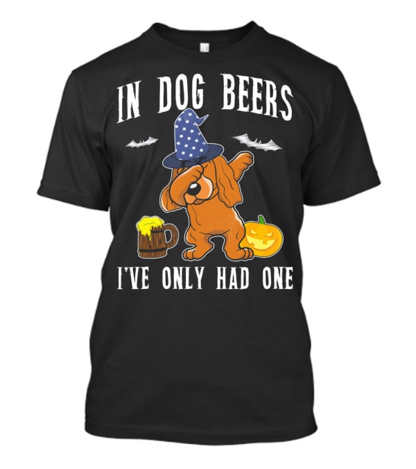 In Dog Beers Halloween Cocker Spaniel Dabbing With Pumpkin And Beer T-Shirt