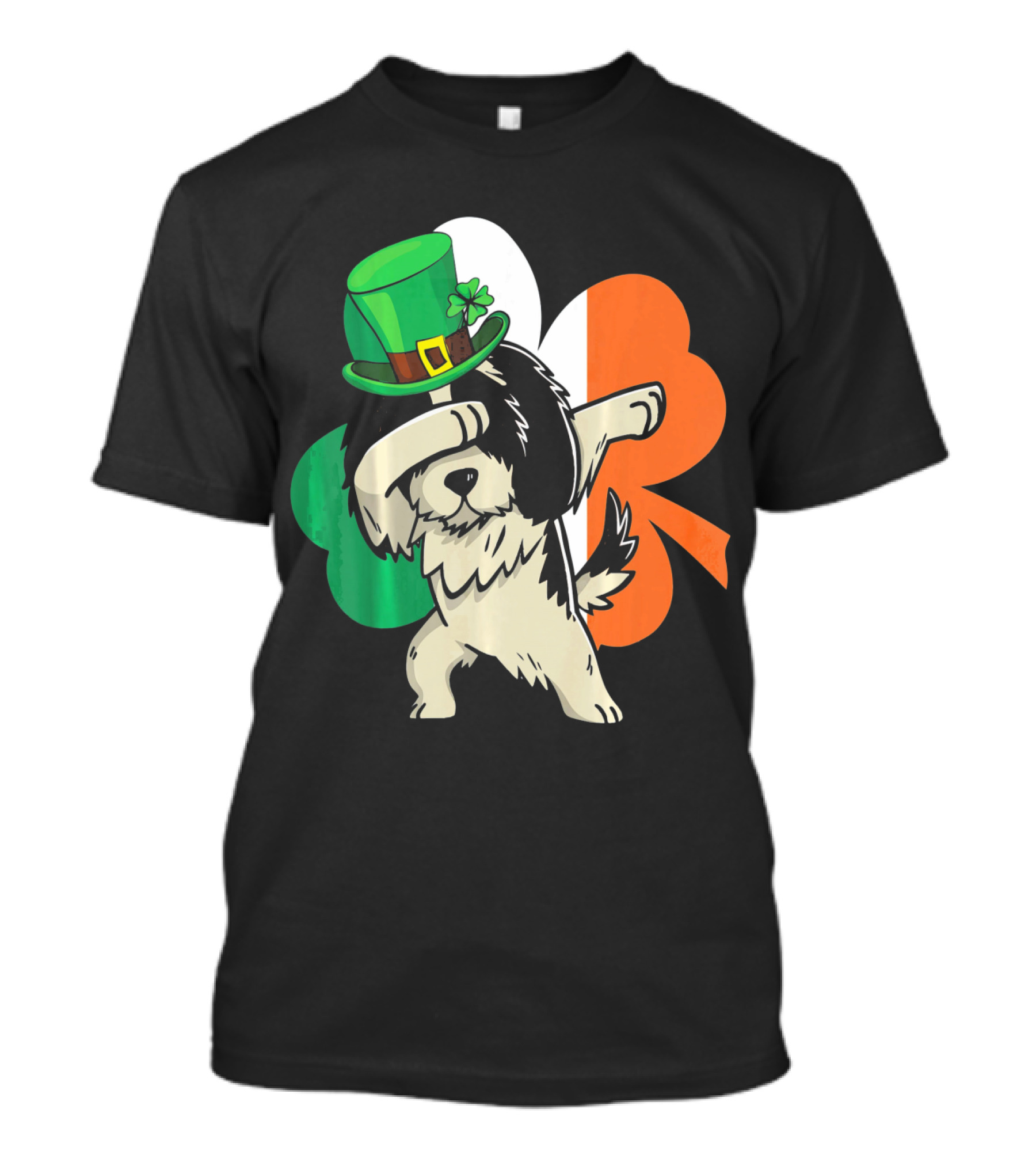Dabbing Shih Tzu Shamrock Irish Hat Flag T-Shirt