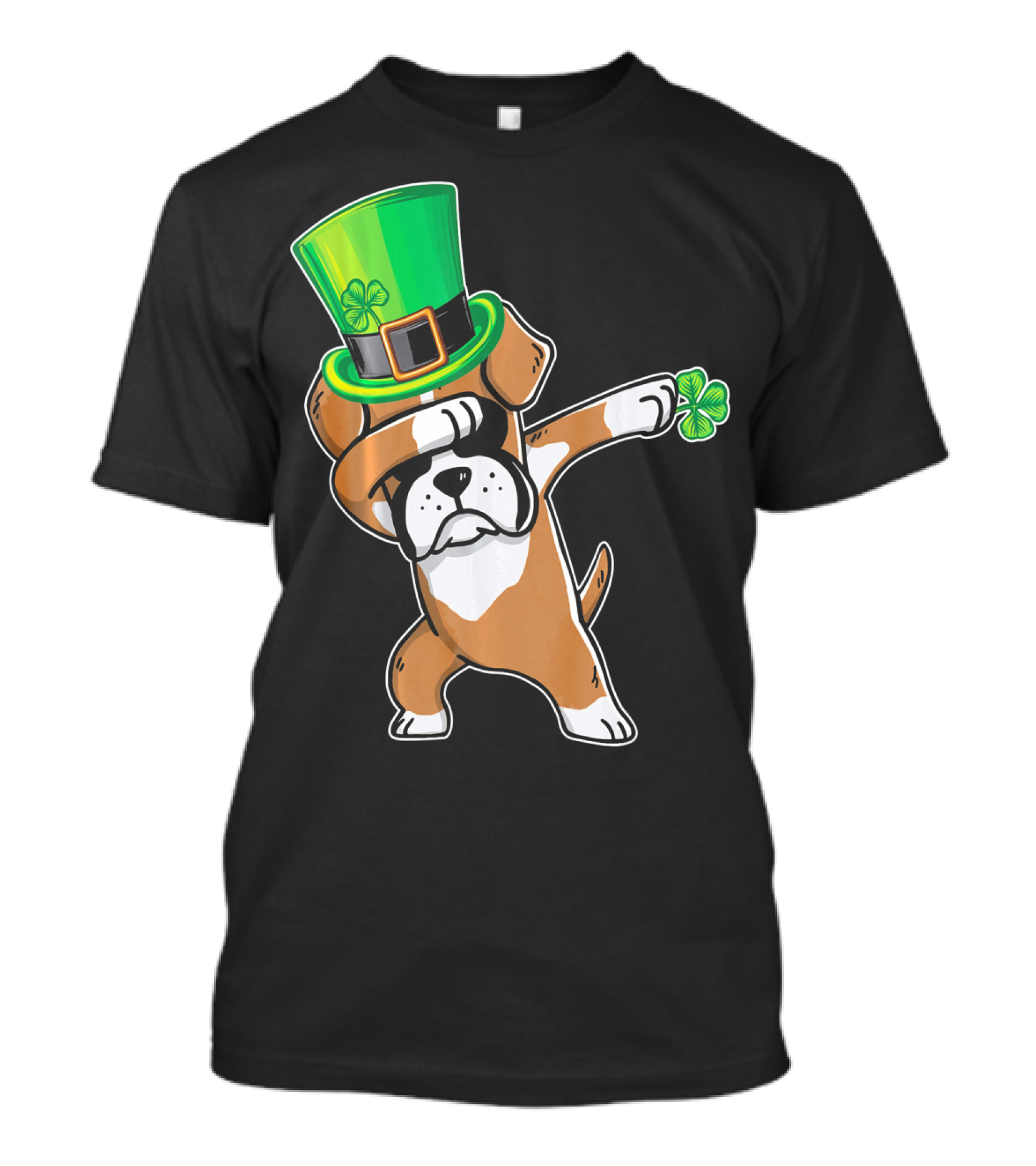 Funny Boxer Dog Dabbing St. Patrick's Day Dance T-Shirt