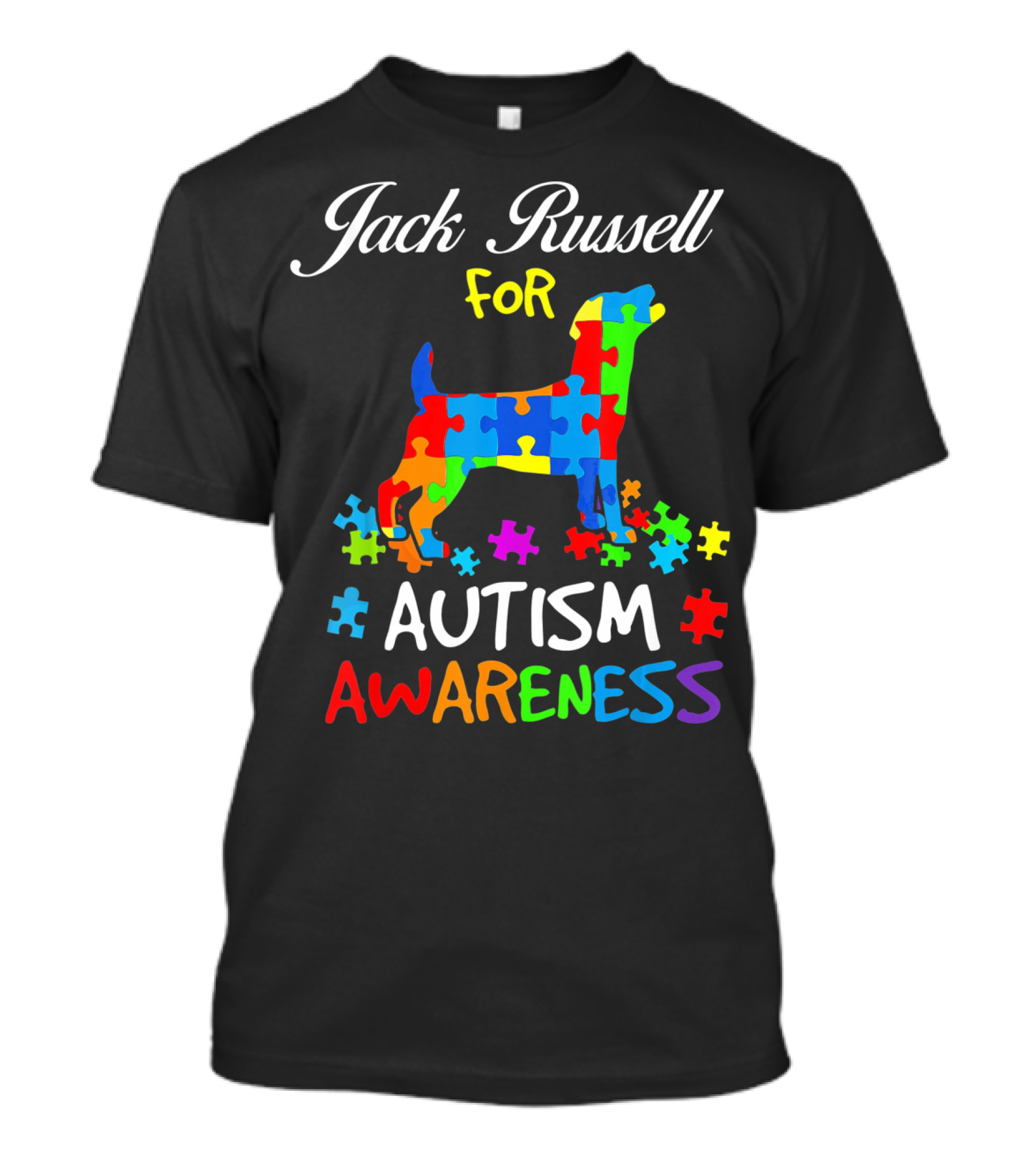 Jack Russell Dog For Autism Awareness Puzzle Pieces T-Shirt
