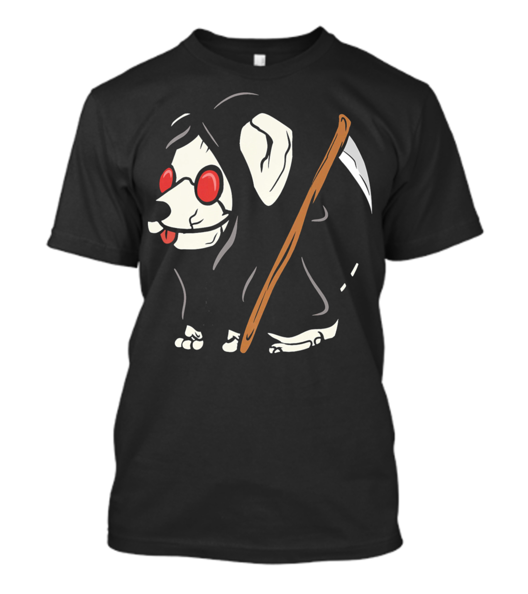 Jack Russell Terrier Reaper With Scythe And Red Glasses T-Shirt