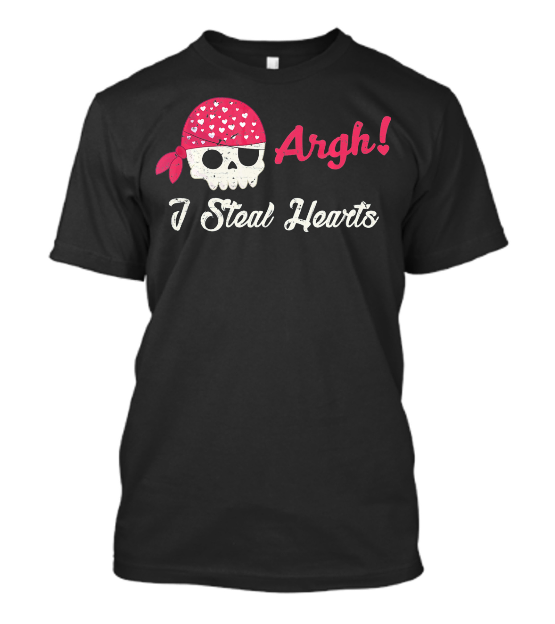 Argh I Steal Hearts Skull Bandana T-Shirt