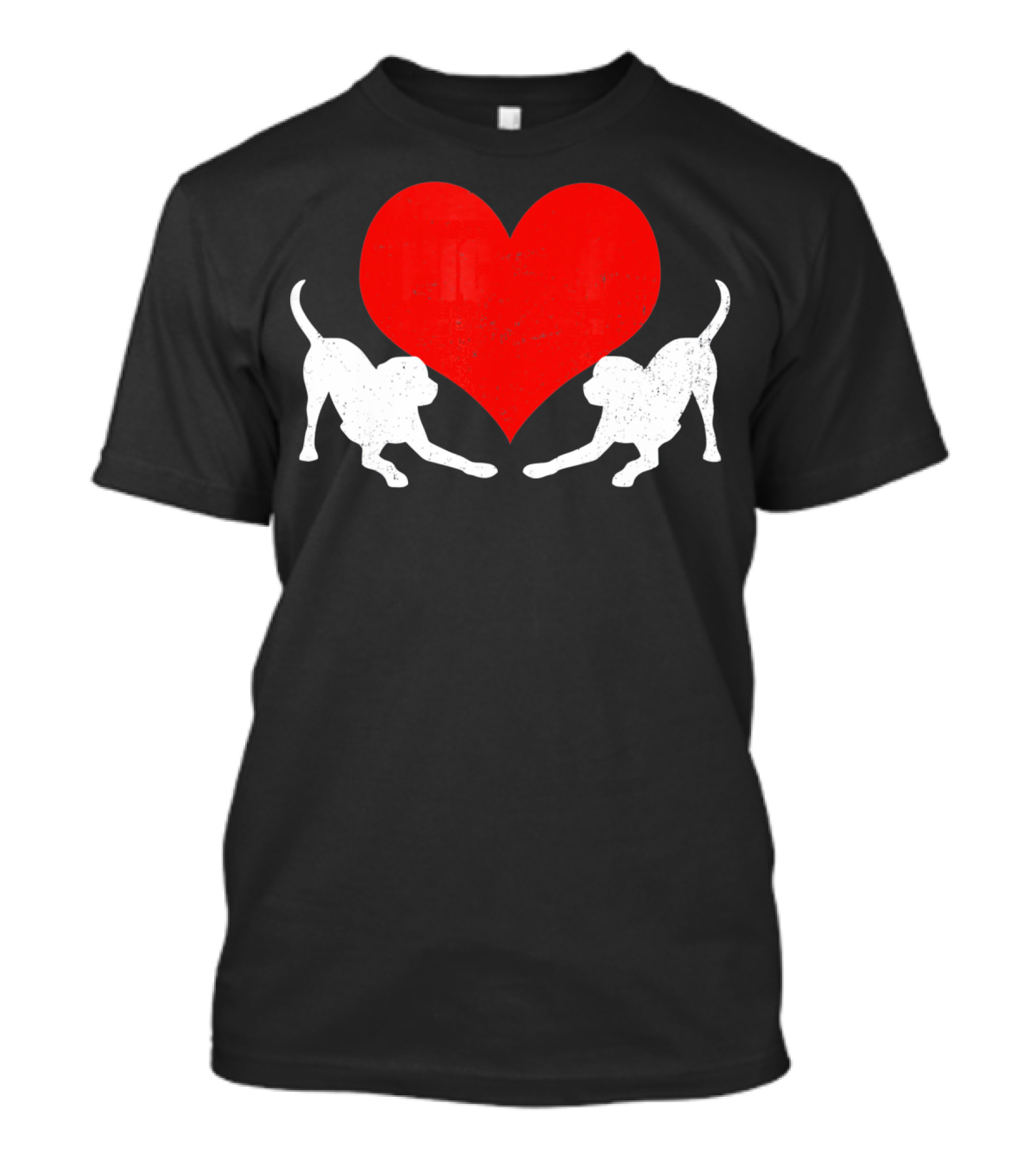 Valentine's Day Black Mouth Cur With Heart T-Shirt
