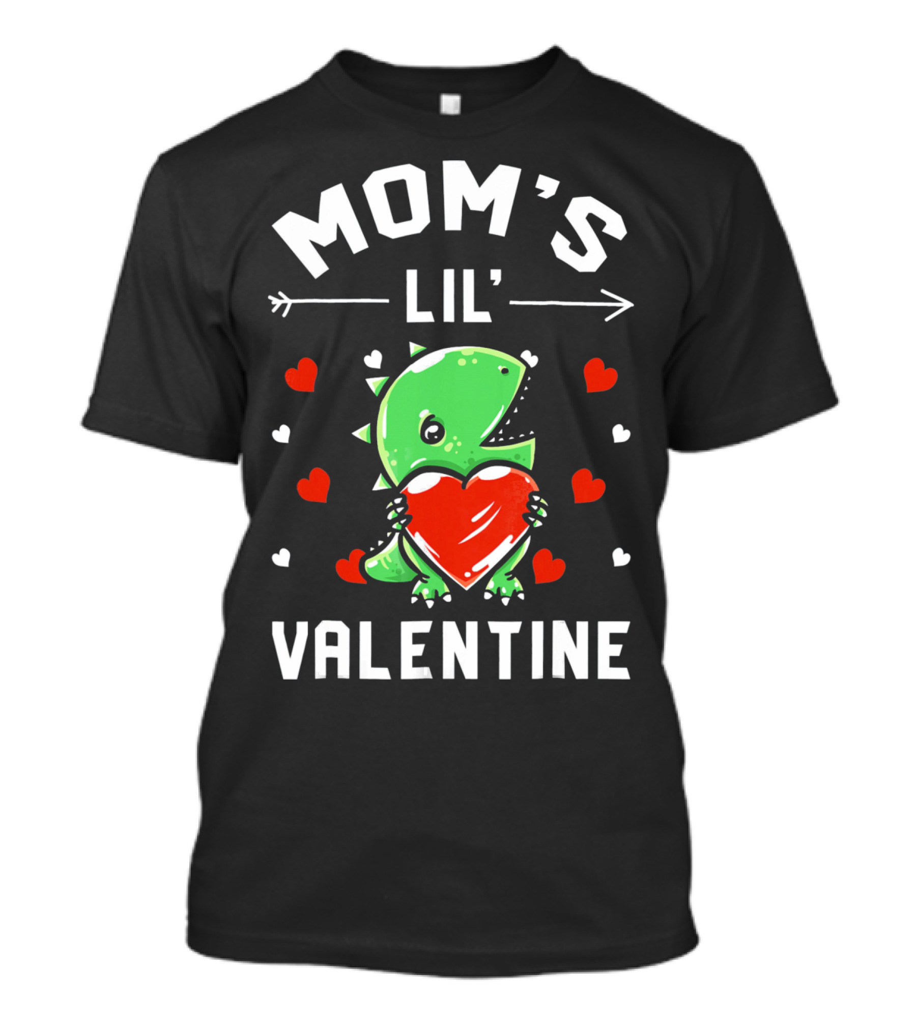 Moms Lil Valentine Dinosaur Holding Heart T-Shirt