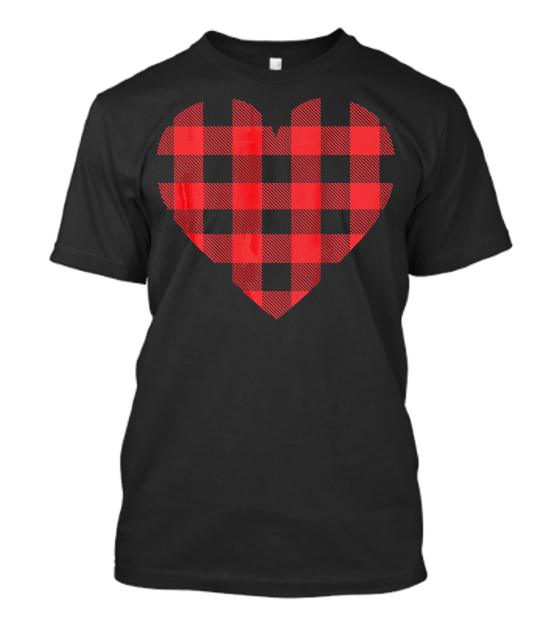 Buffalo Plaid Heart Valentines Buffalo Check T-Shirt