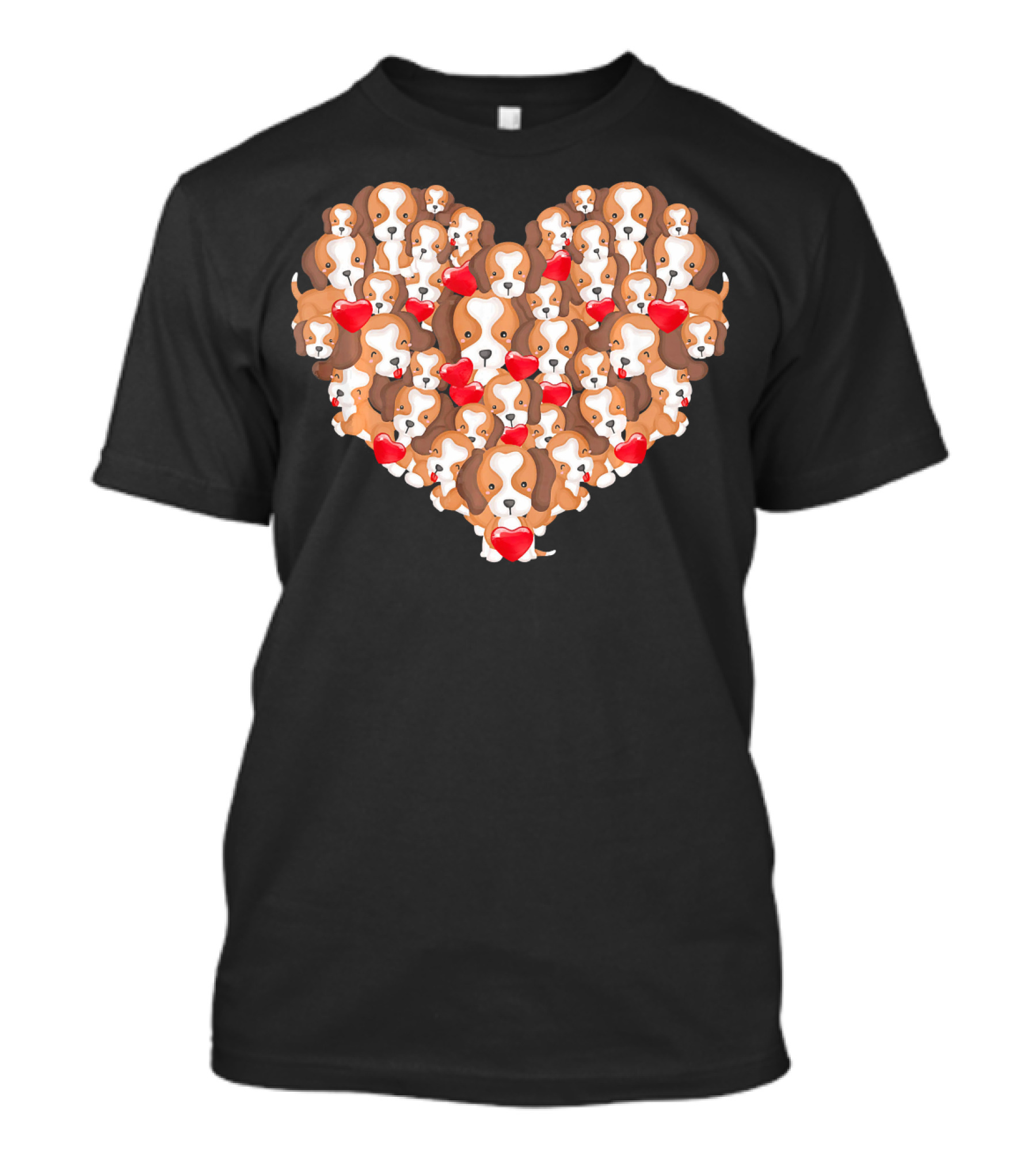 Beagle Puppies In Heart Shape For Valentine's Day T-Shirt