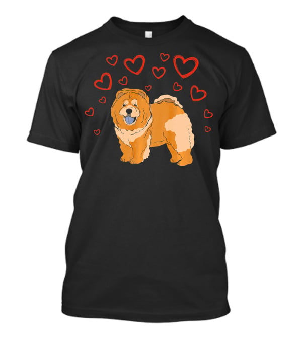 Chow Chow Surrounded By Hearts Valentine Love T-Shirt