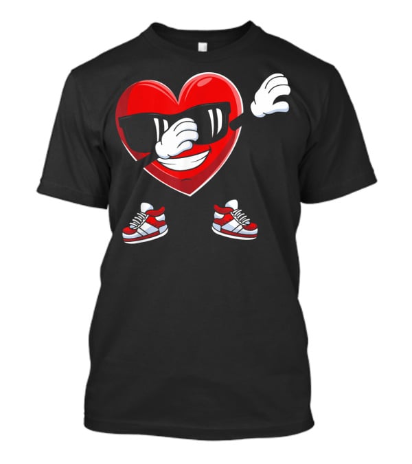 Dabbing Heart With Sunglasses Sneaker Dance T-Shirt