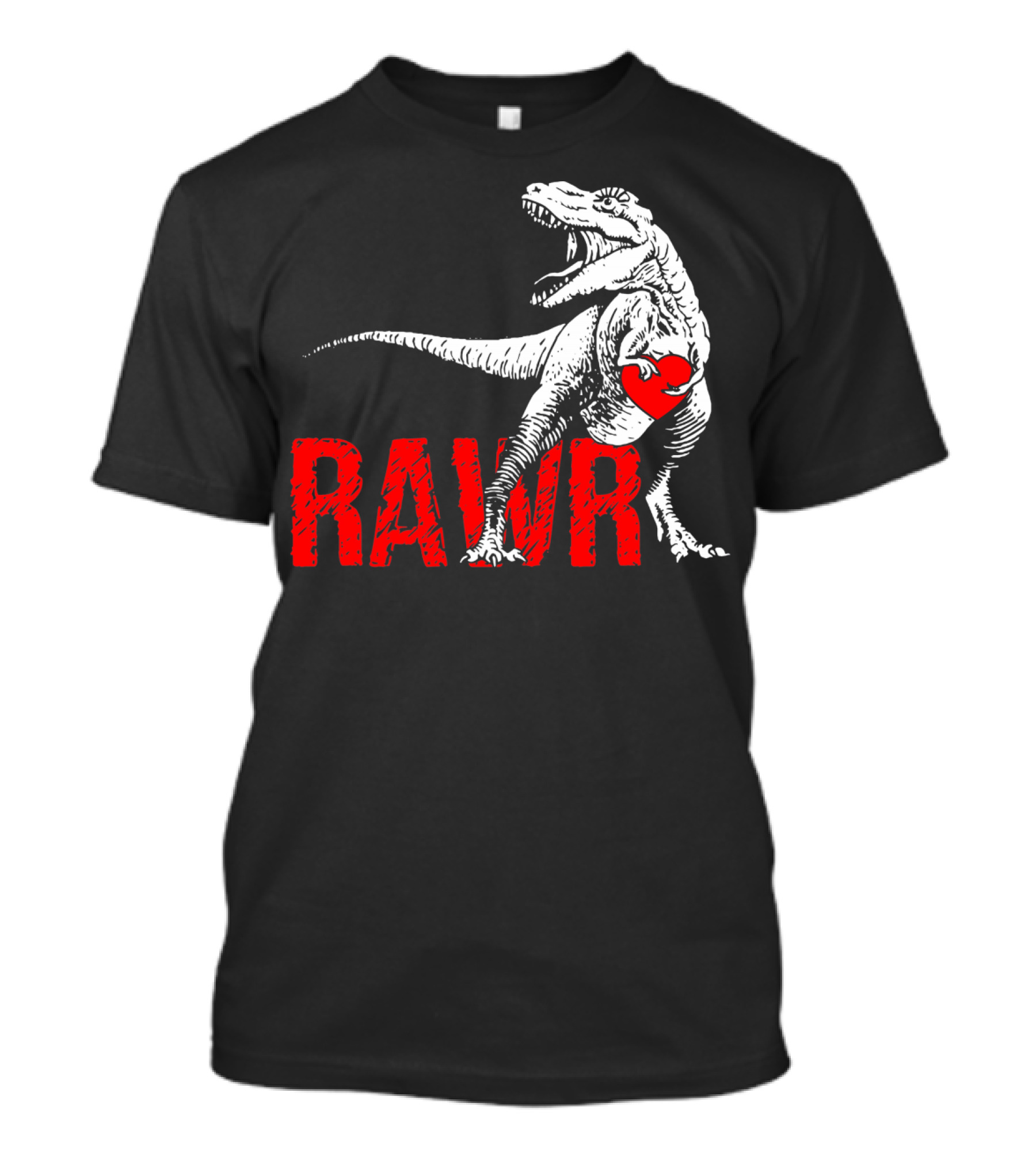 RAWR Dinosaur Valentine Heart T-Shirt