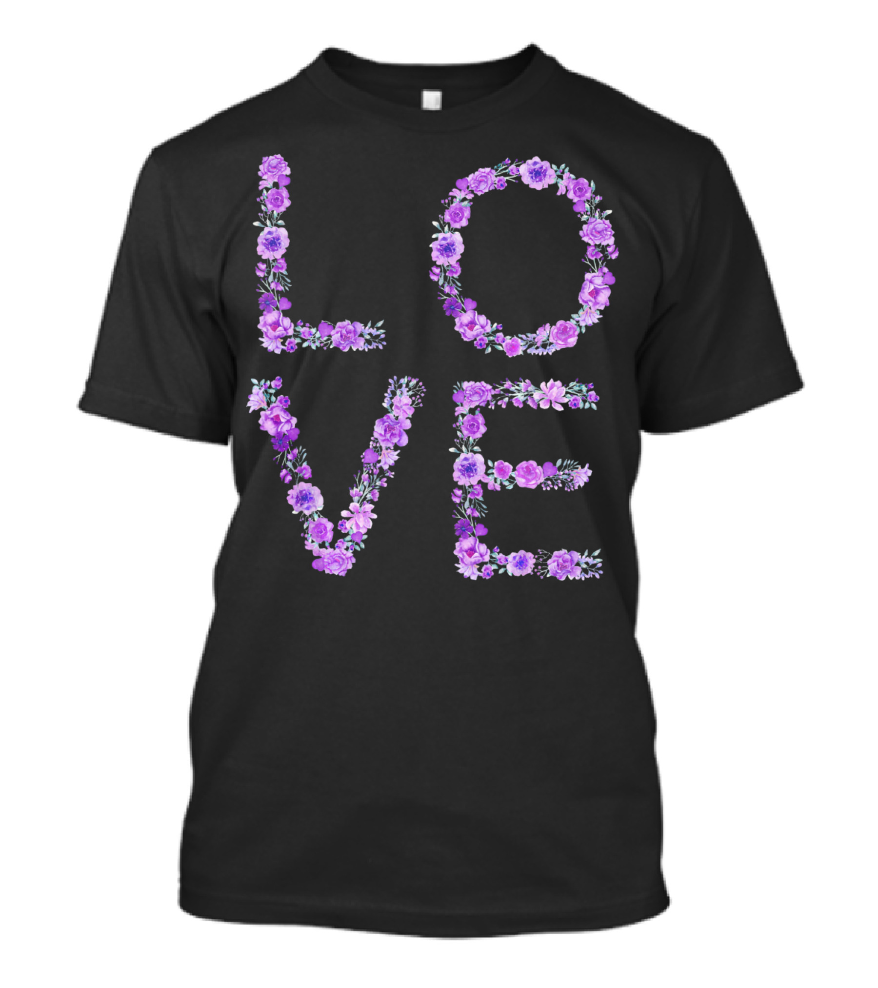 Love Floral Valentine Lilac Flowers T-Shirt