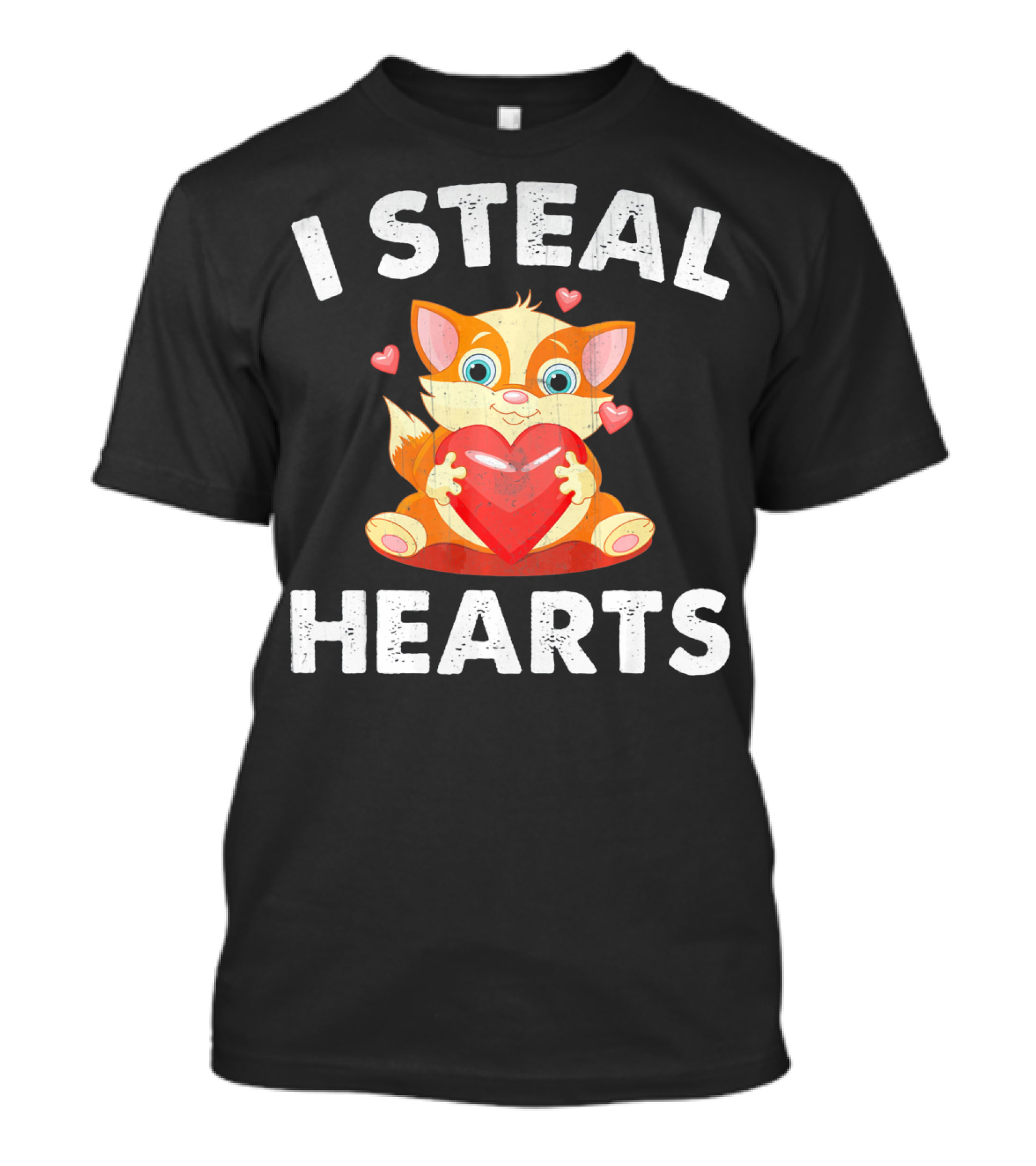 I Steal Hearts Kids Kitty Valentines Day T-Shirt