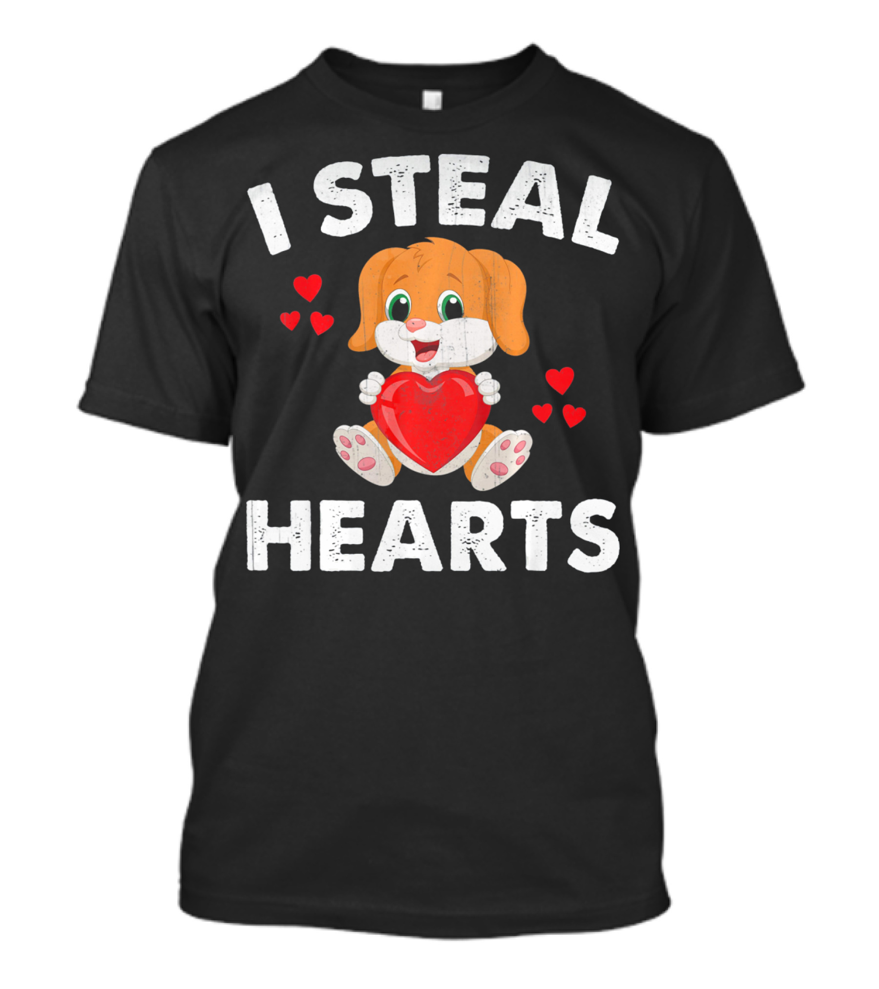 I Steal Hearts Girls Valentines Day Kids Puppy T-Shirt