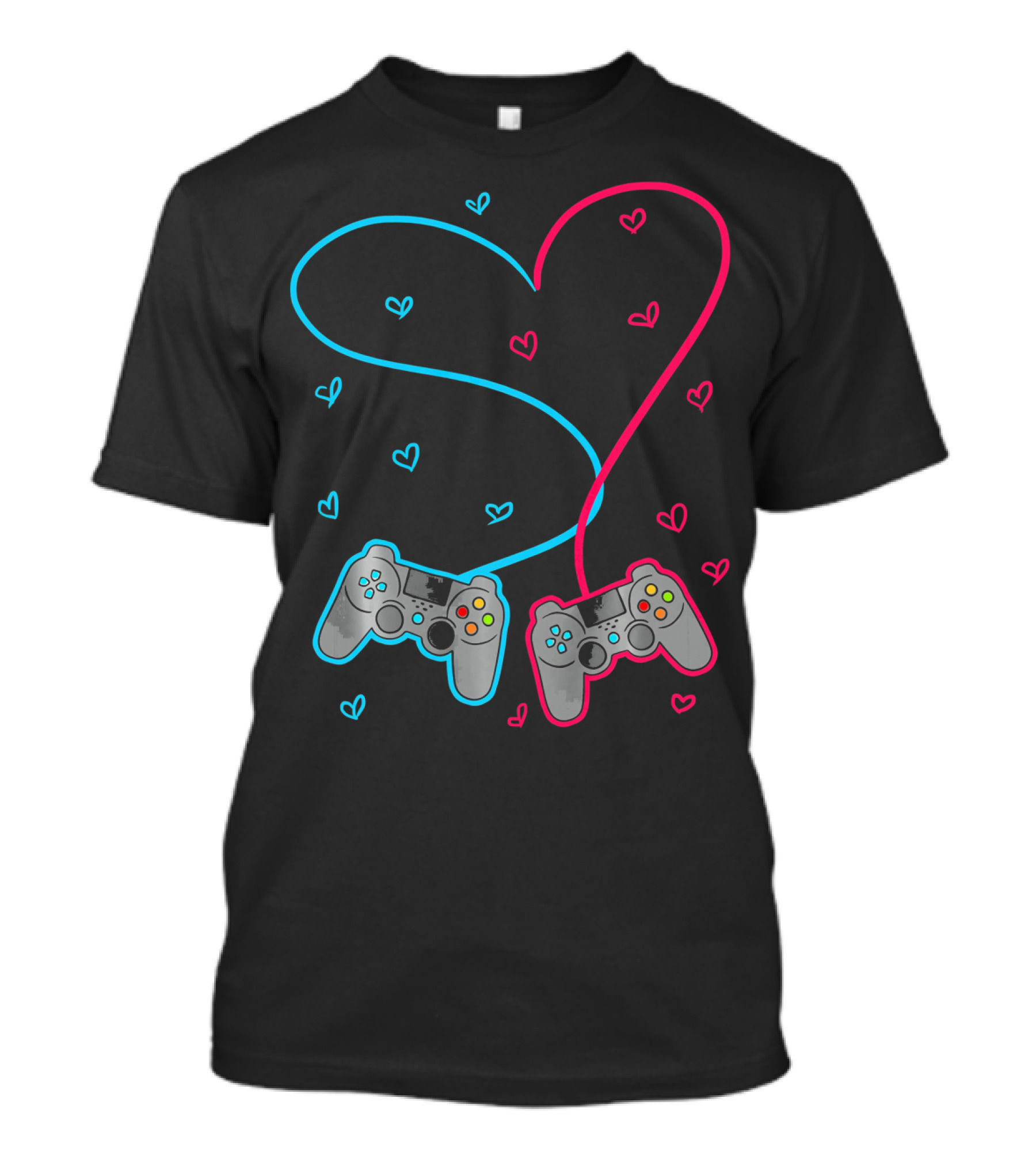 Heart Lovely Hearts Valen Game Controller Love T-Shirt