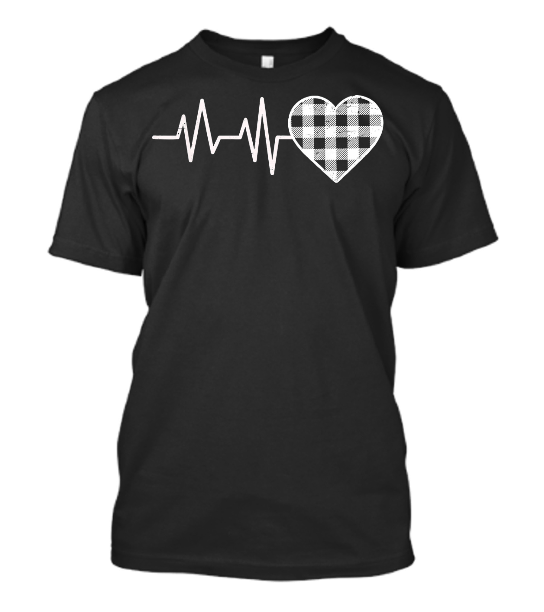 Heartbeat Buffalo Plaid Heart Val T-Shirt