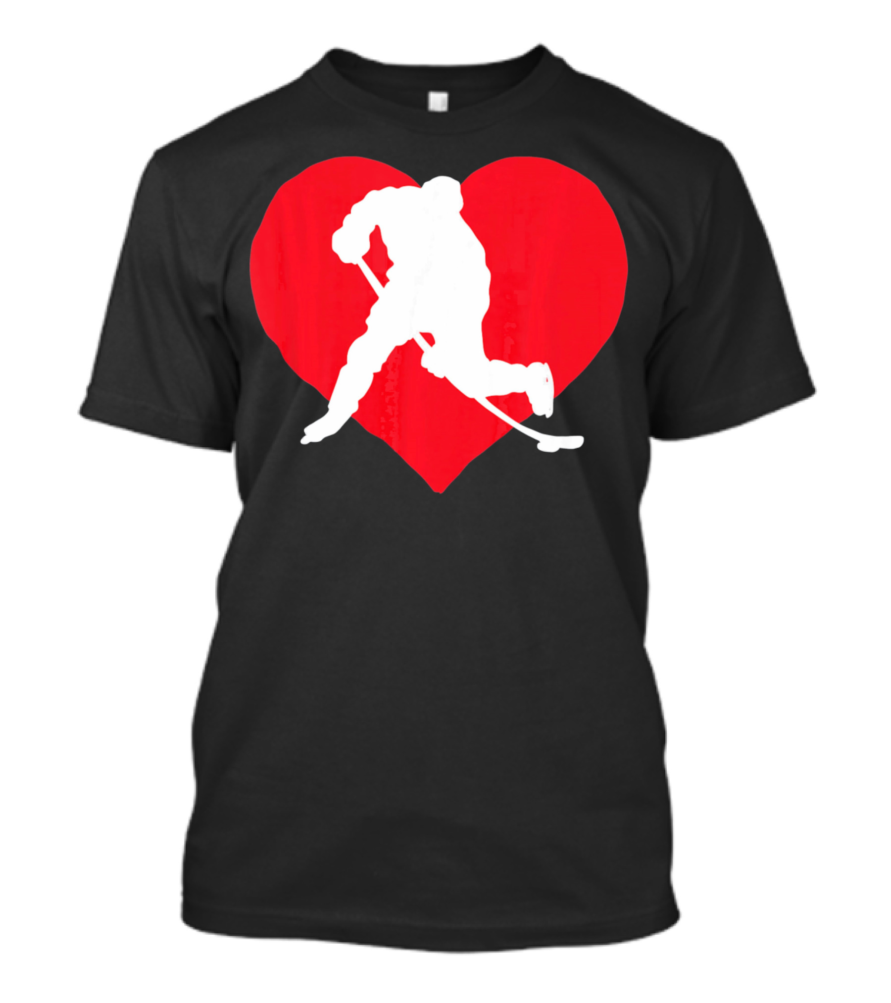 Valentine's Day Hockey Lover Heart T-Shirt