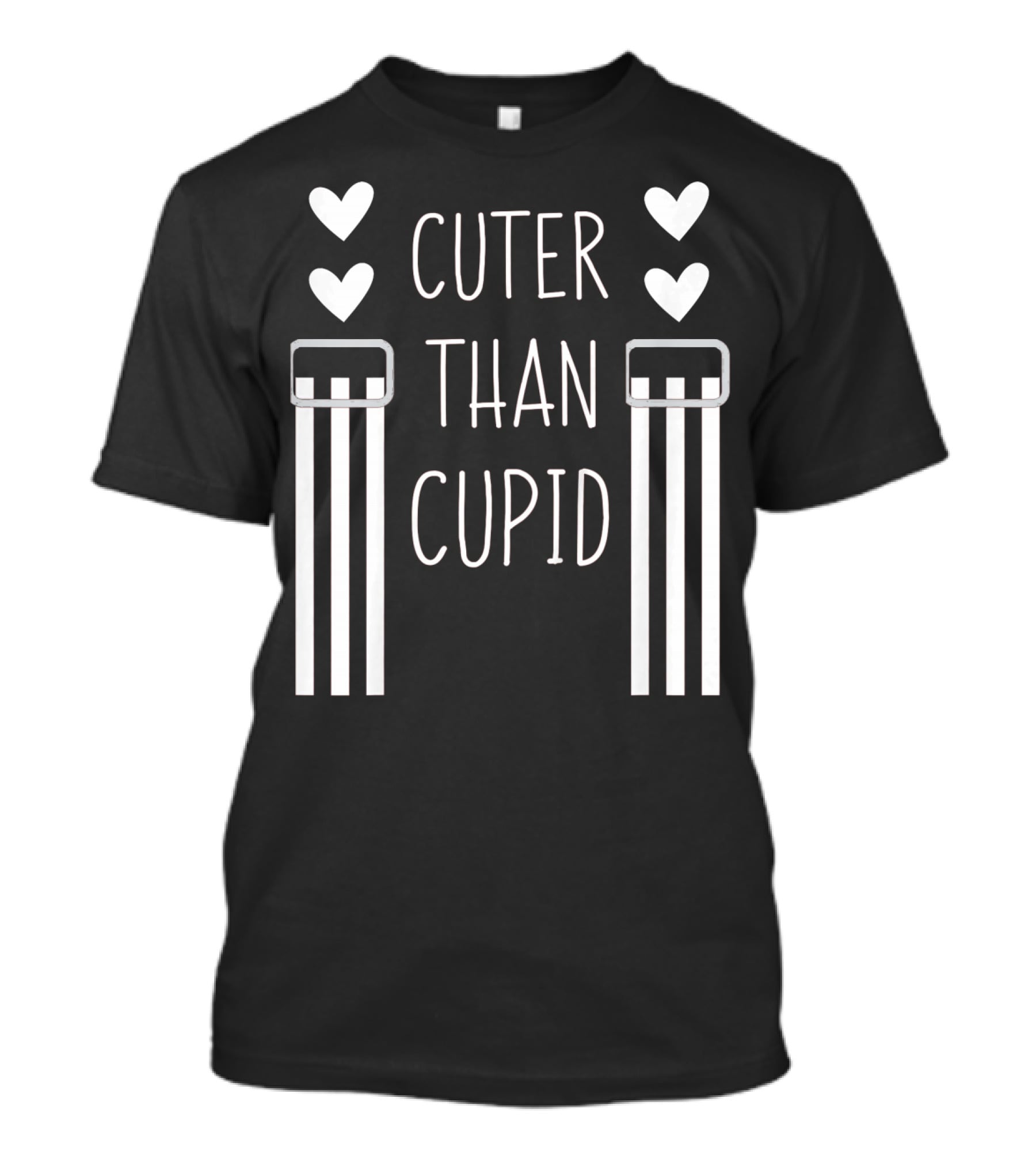 Cuter Than Cupid Kids Heart Suspenders Valentines Day T-Shirt