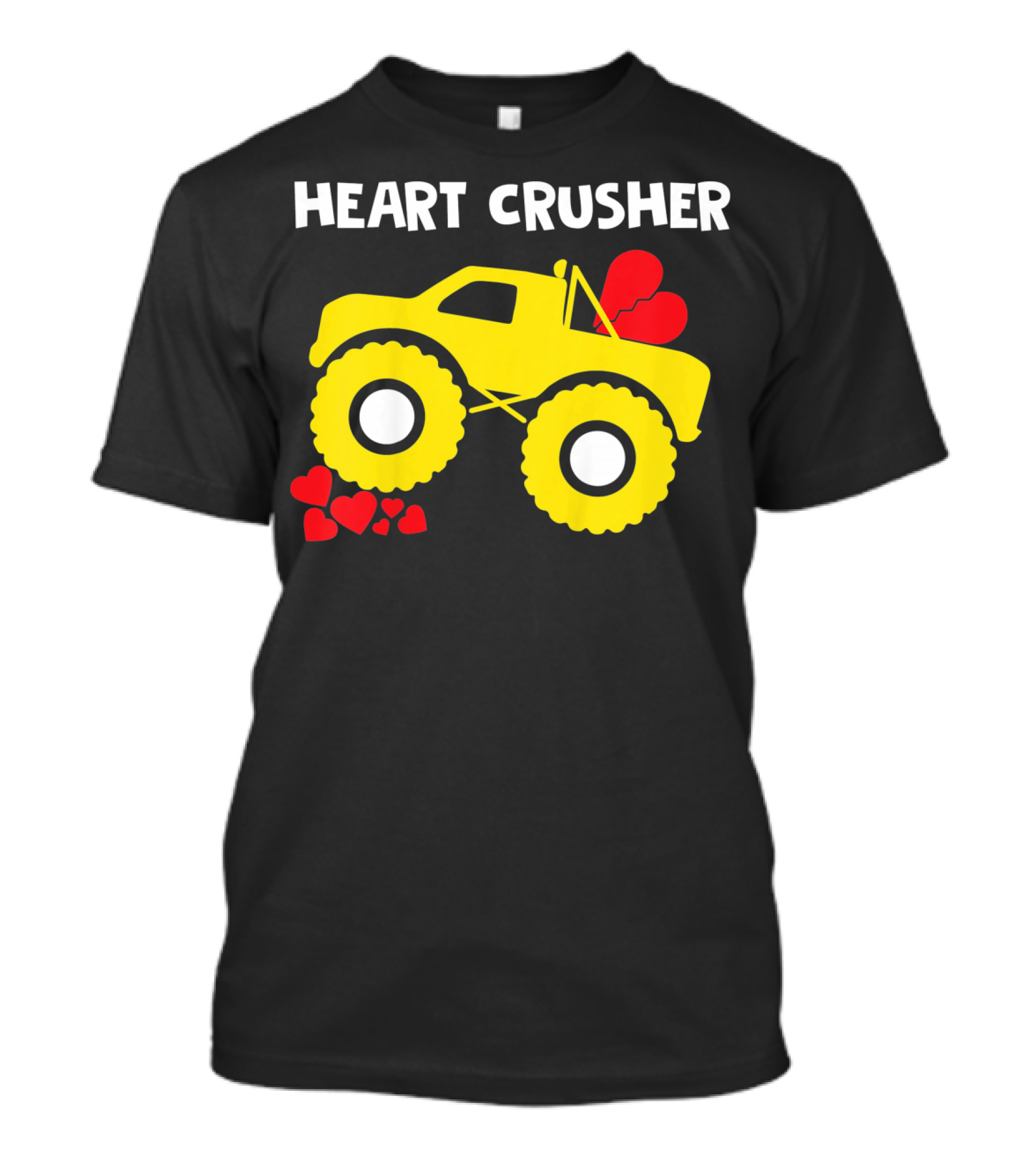 Heart Crusher Monster Truck Valentine Kids T-Shirt