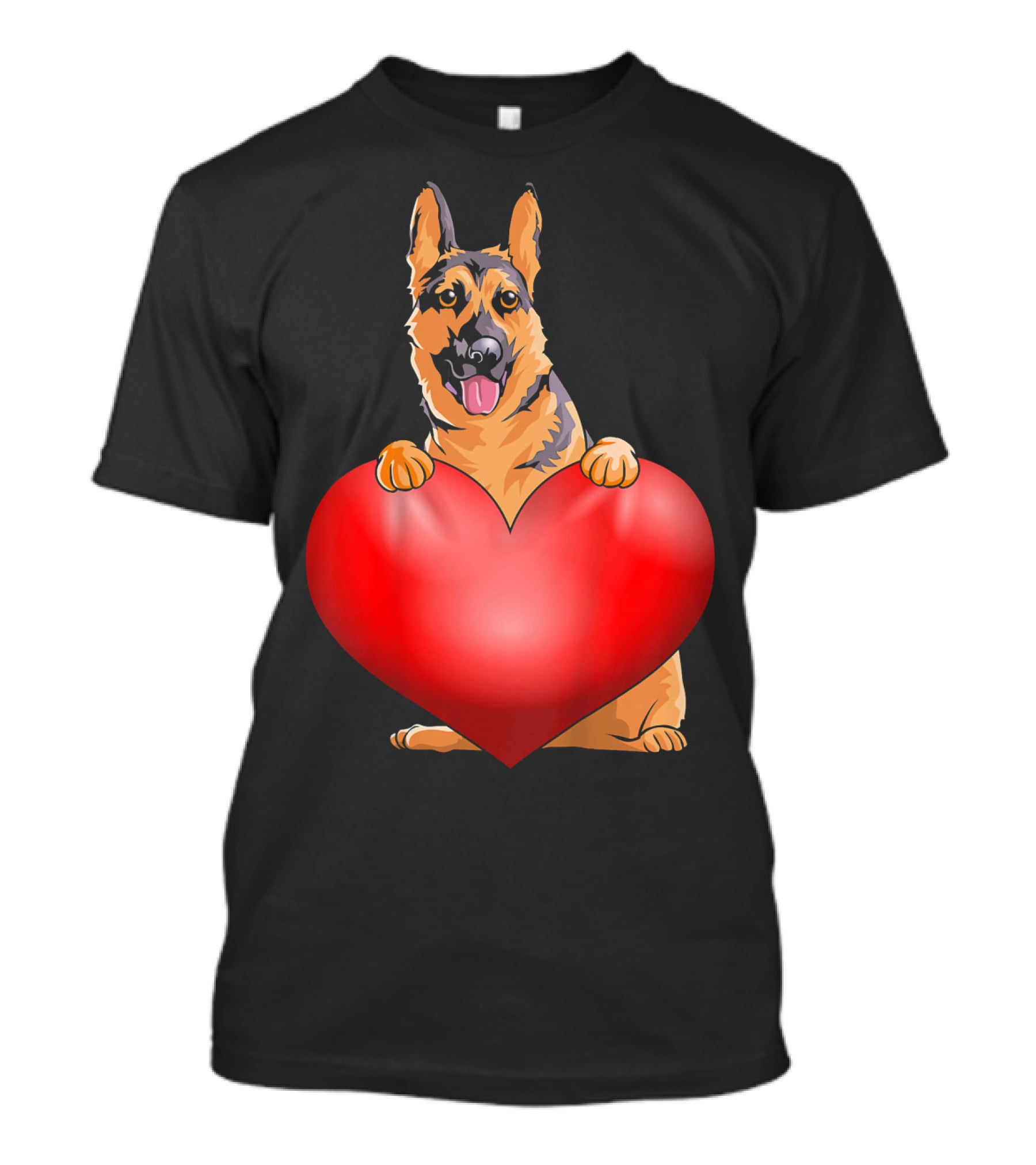 Kids Valentines Day German Shepherd Holding Heart T-Shirt