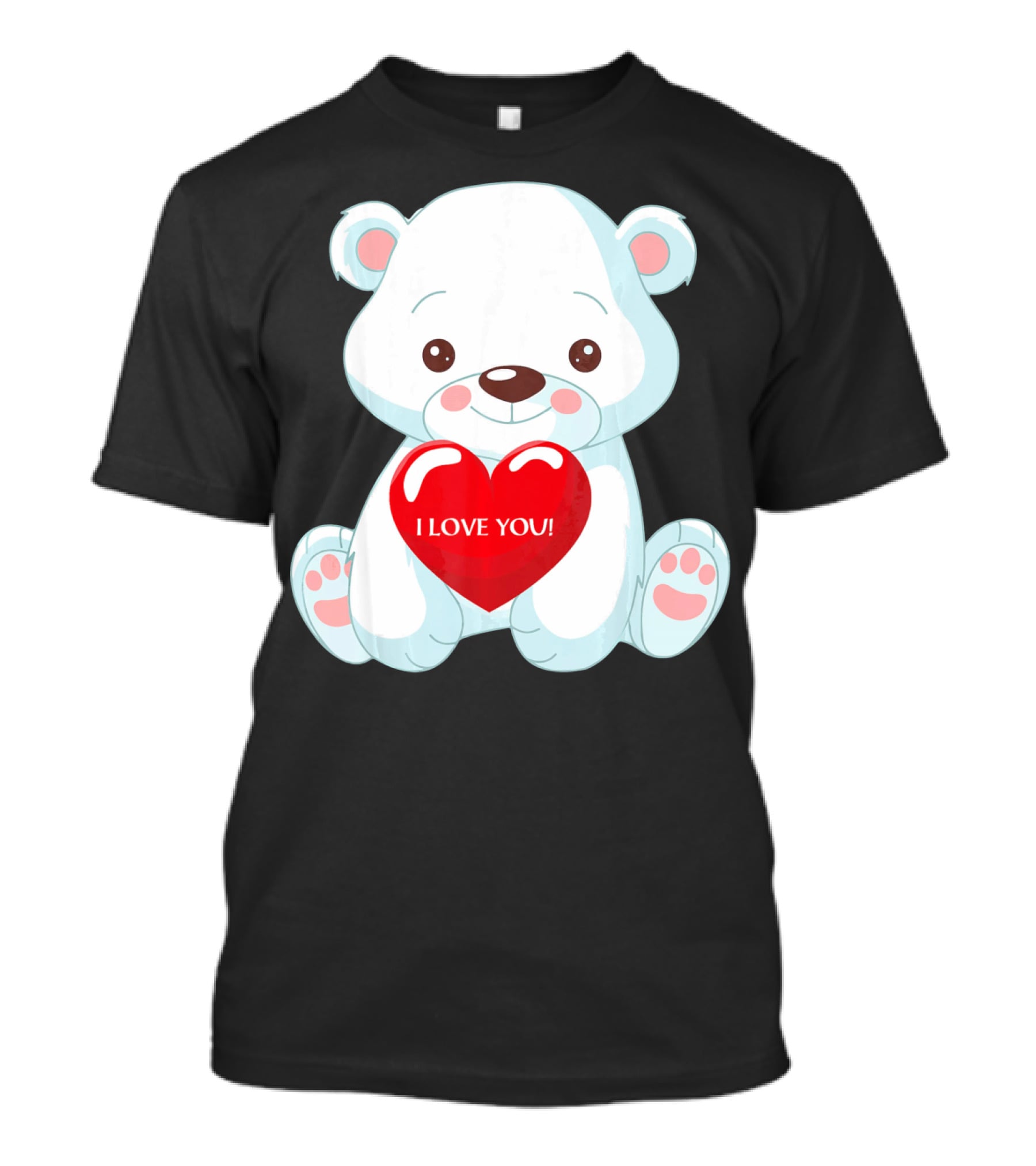 Polar Bear Holding Heart I Love You T-Shirt