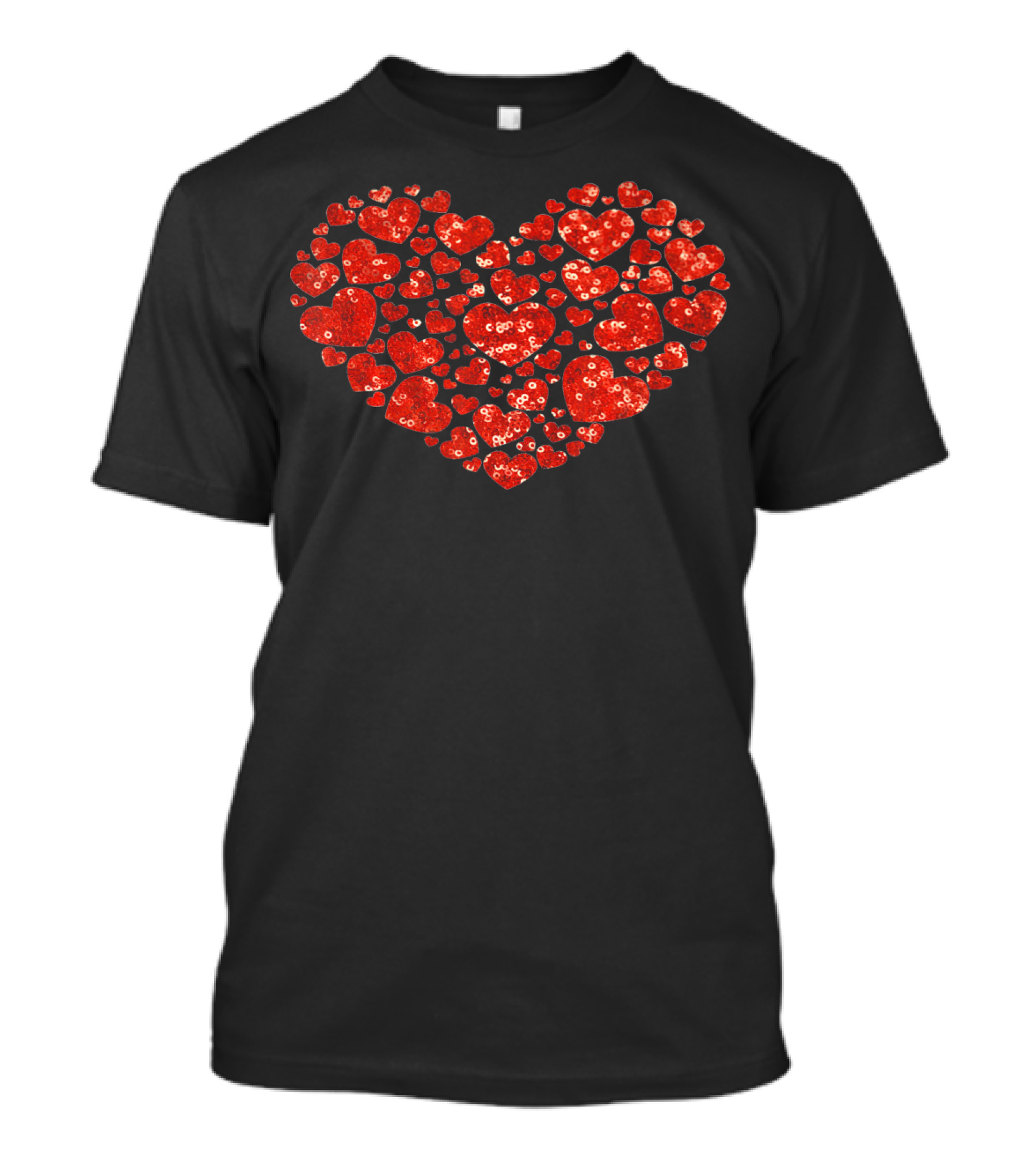 Red Valentines Day Heart Pattern PRINT T-Shirt