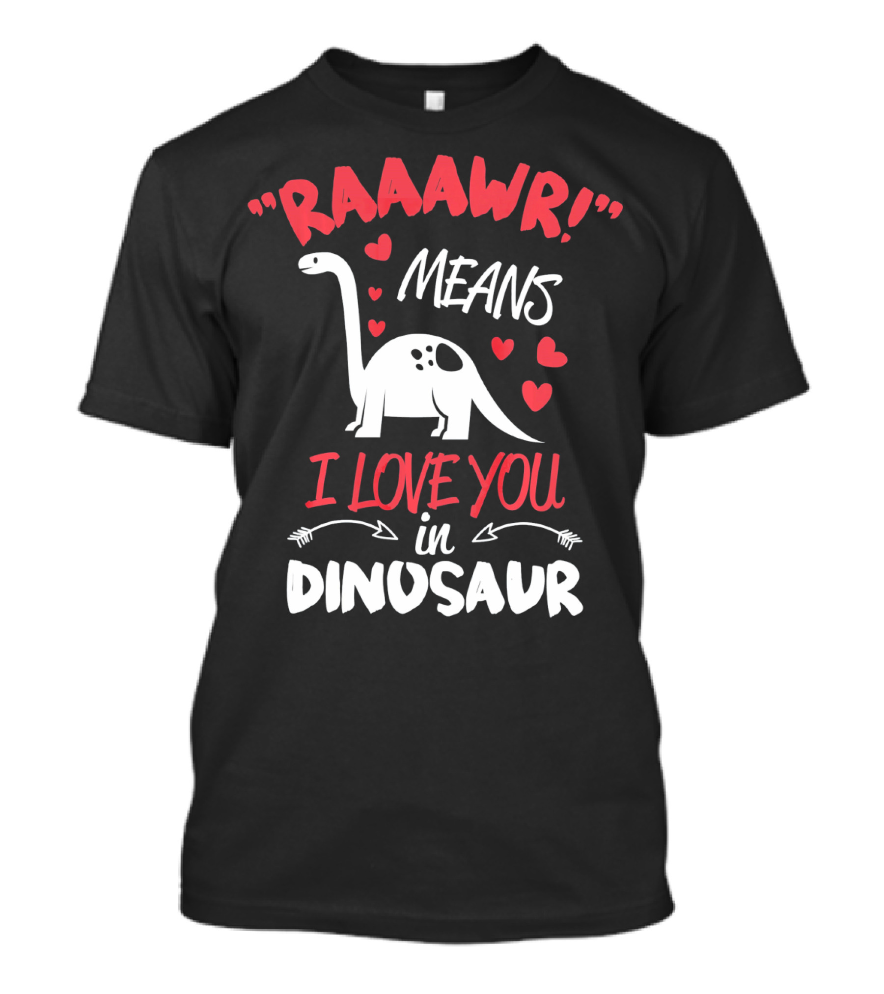 Raawr Means I Love You In Dinosaur Valentine T-Shirt