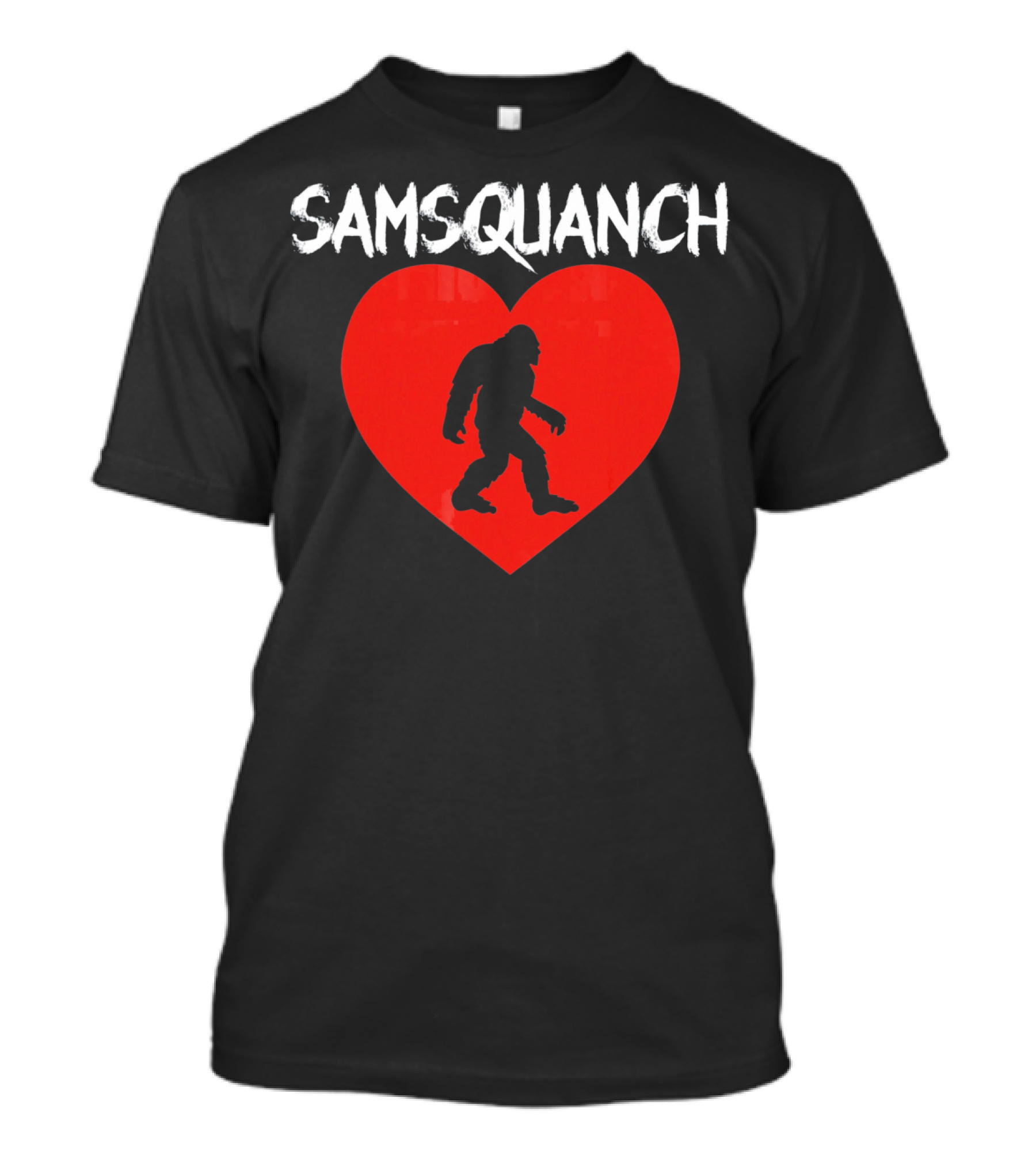 Samsquanch Heart Silhouette Valentines Day T-Shirt