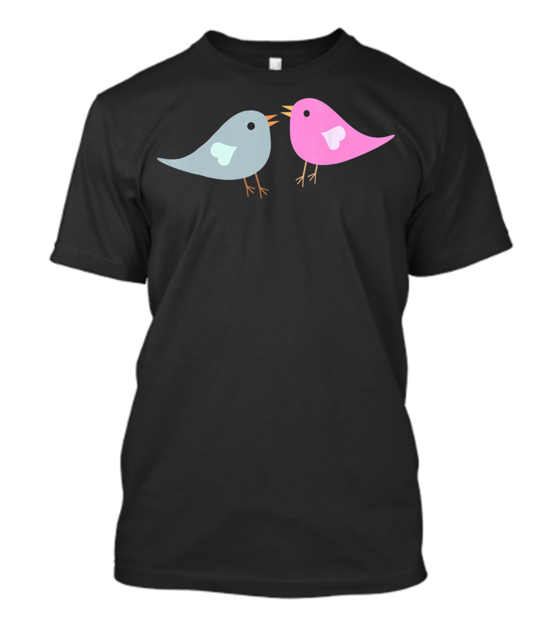 Love Birds Romantic Valentine Two Birds With Hearts T-Shirt