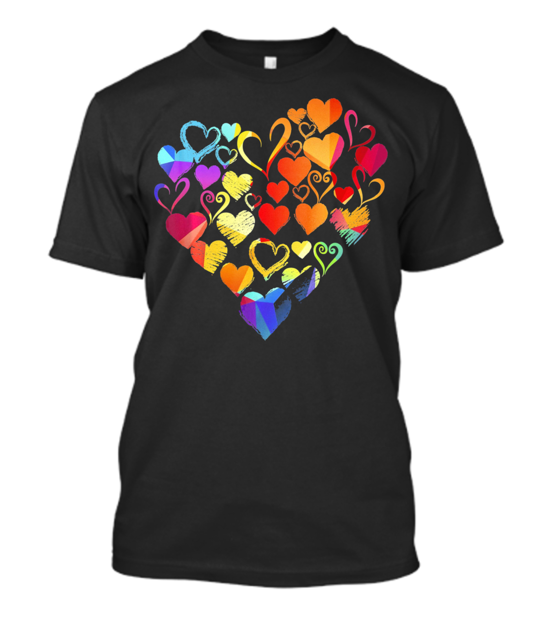 Tye Dye Heart Candy Couples Romantic Valentine Colorful Hearts T-Shirt