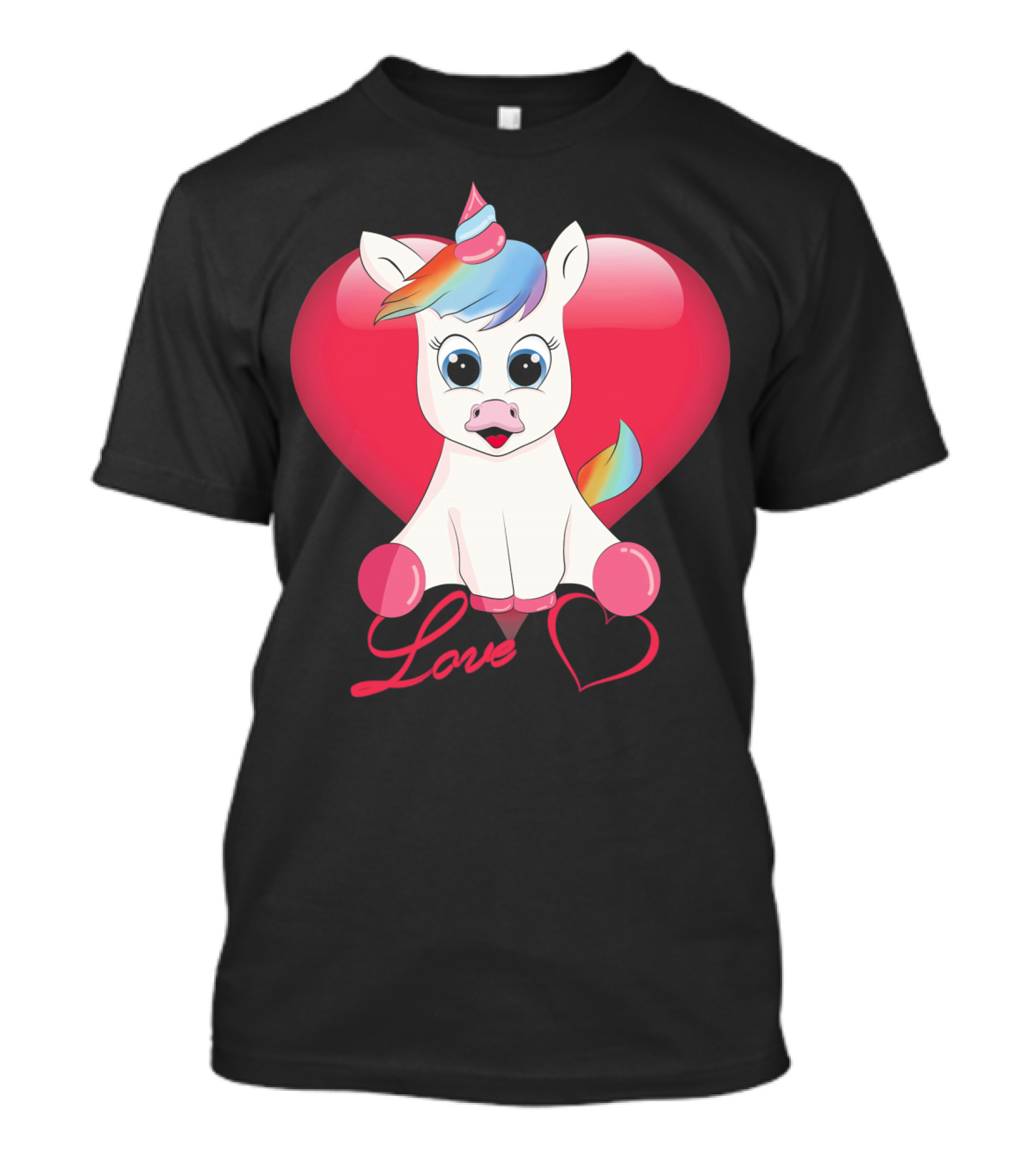 Love Unicorn Heart Valentines Day T-Shirt