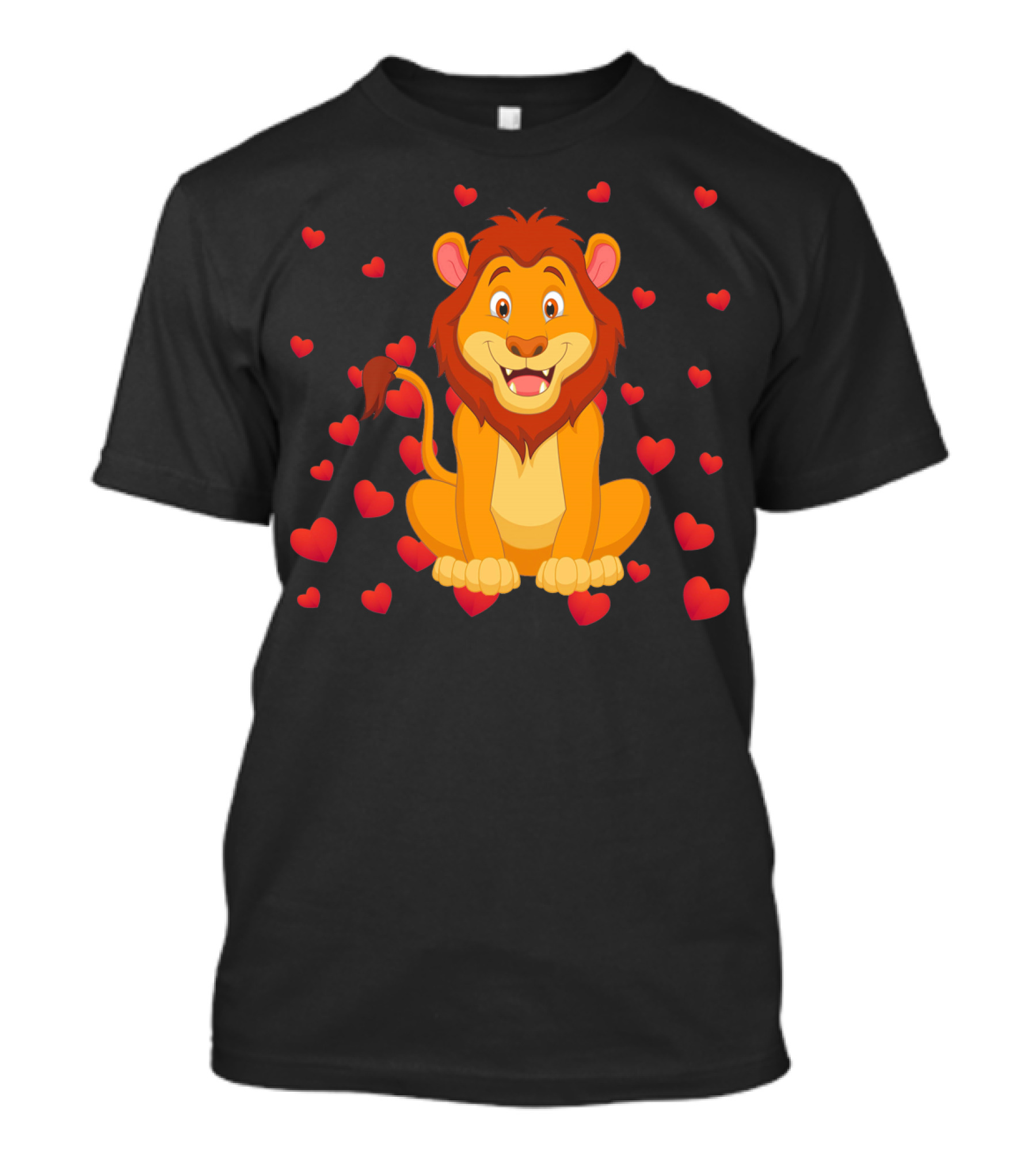 Lion Heart Surrounded By Valentine Hearts T-Shirt