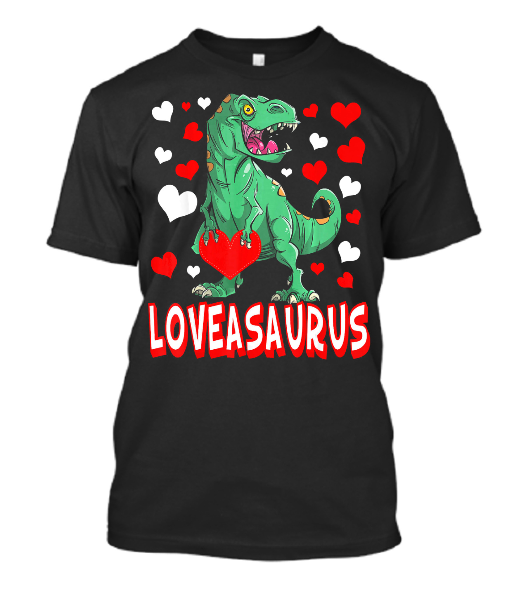 Loveasaurus Dinosaur With Hearts Valentines Day T-Shirt