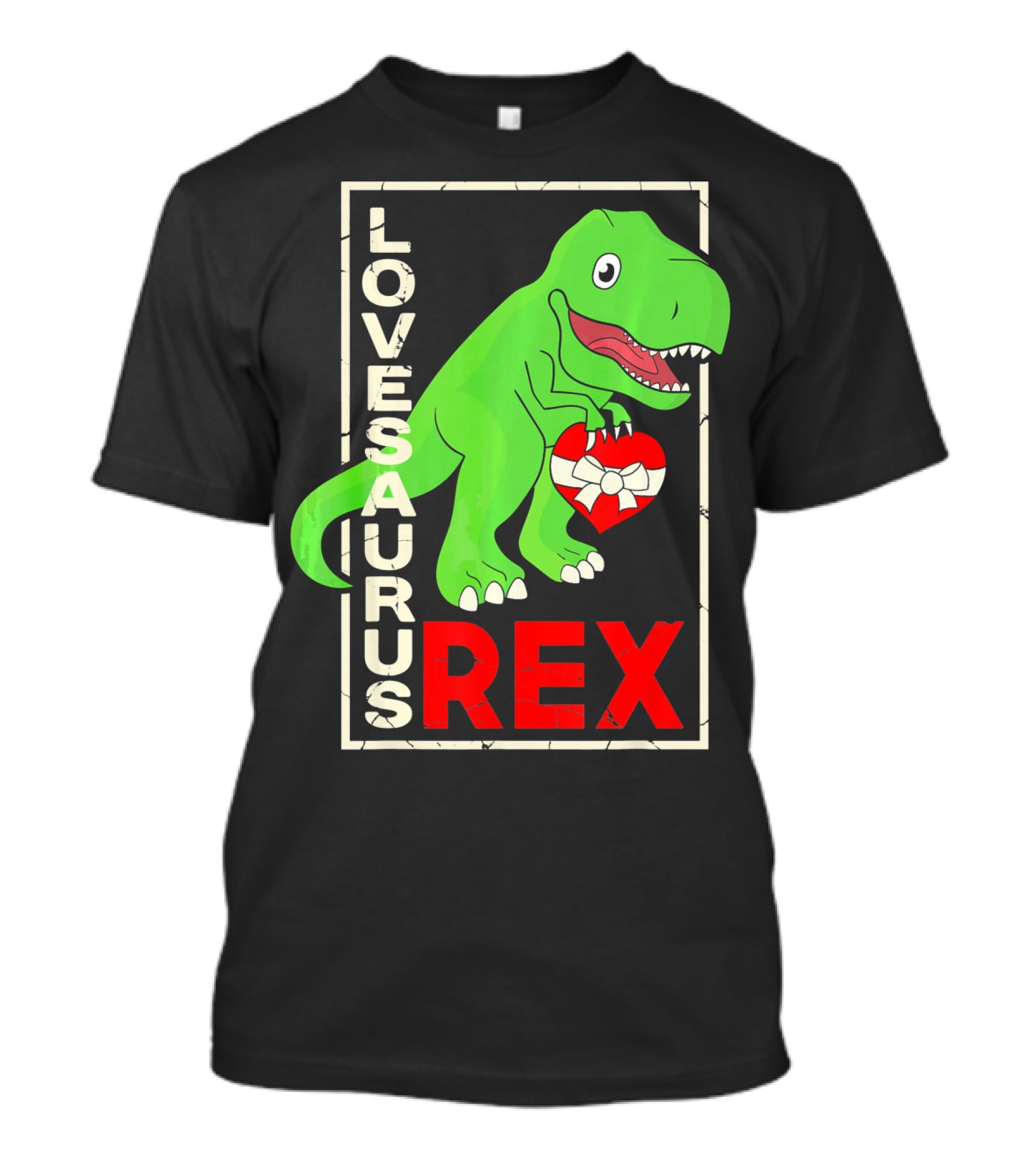 Lovesaurus Rex Dinosaur Valentin Holding Heart T-Shirt
