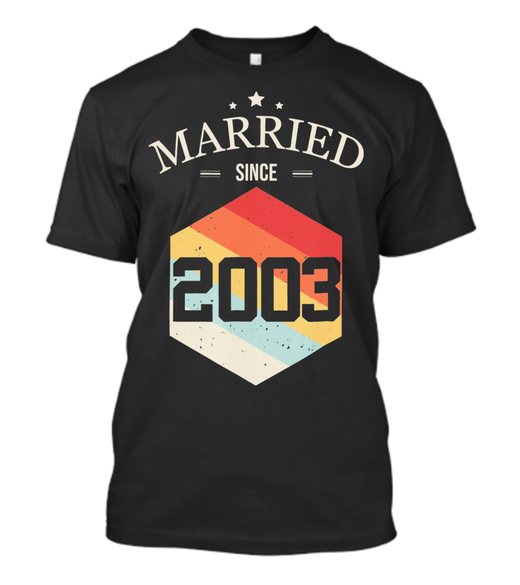Married Since 2003 Vintage Stripes Retro Valentine's T-Shirt