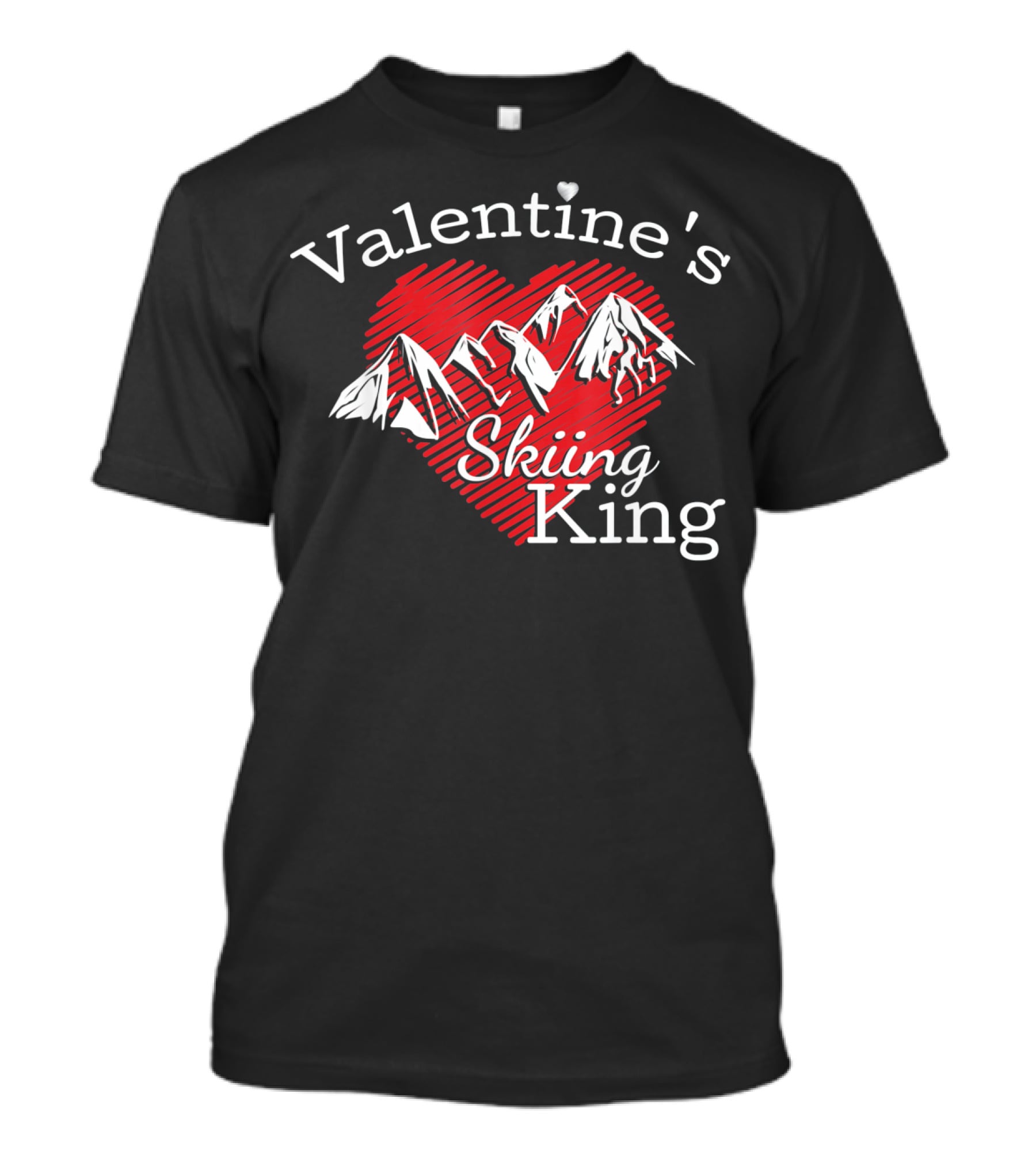 Valentine's Skiing King Across The Mountain T-Shirt