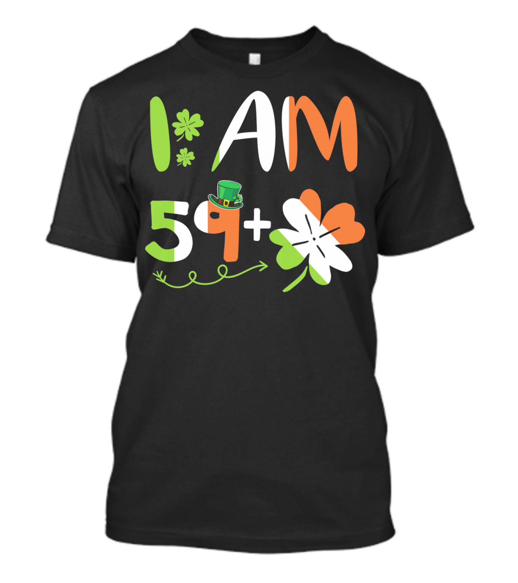 Irish I Am 59 Plus Shamrock Equal 60 Yea T-Shirt