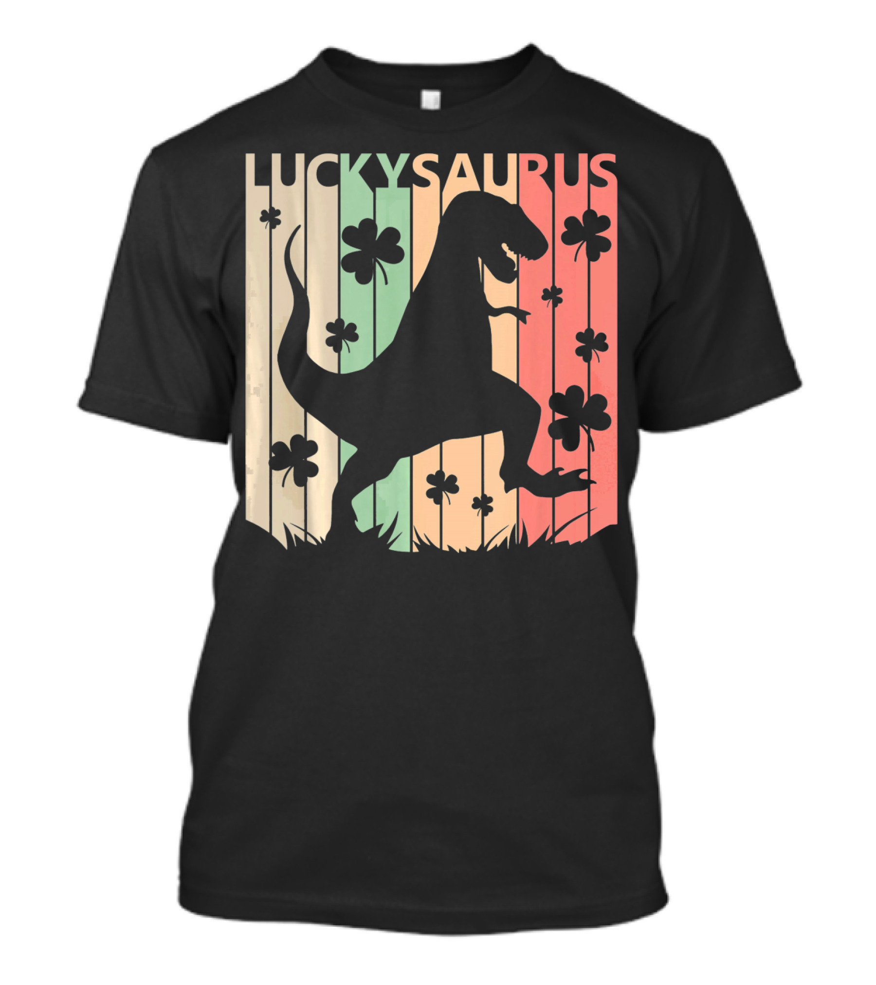 Luckysaurus Dinosaur St Patrick's Day Clover Trend T-Shirt