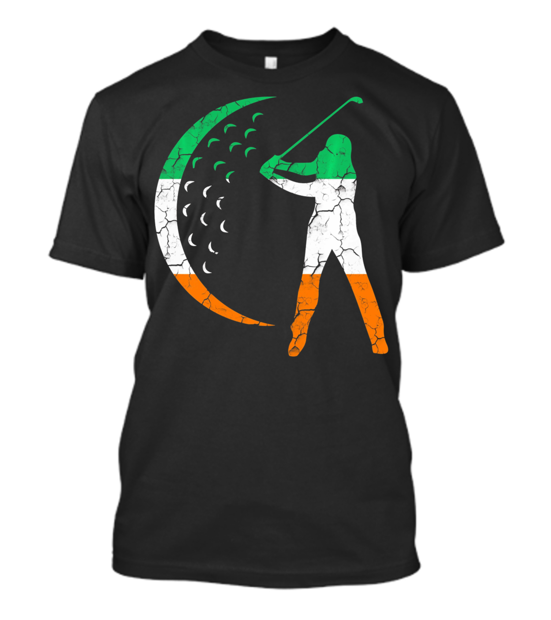 Irish Golf Swing With Ireland Flag Colors T-Shirt