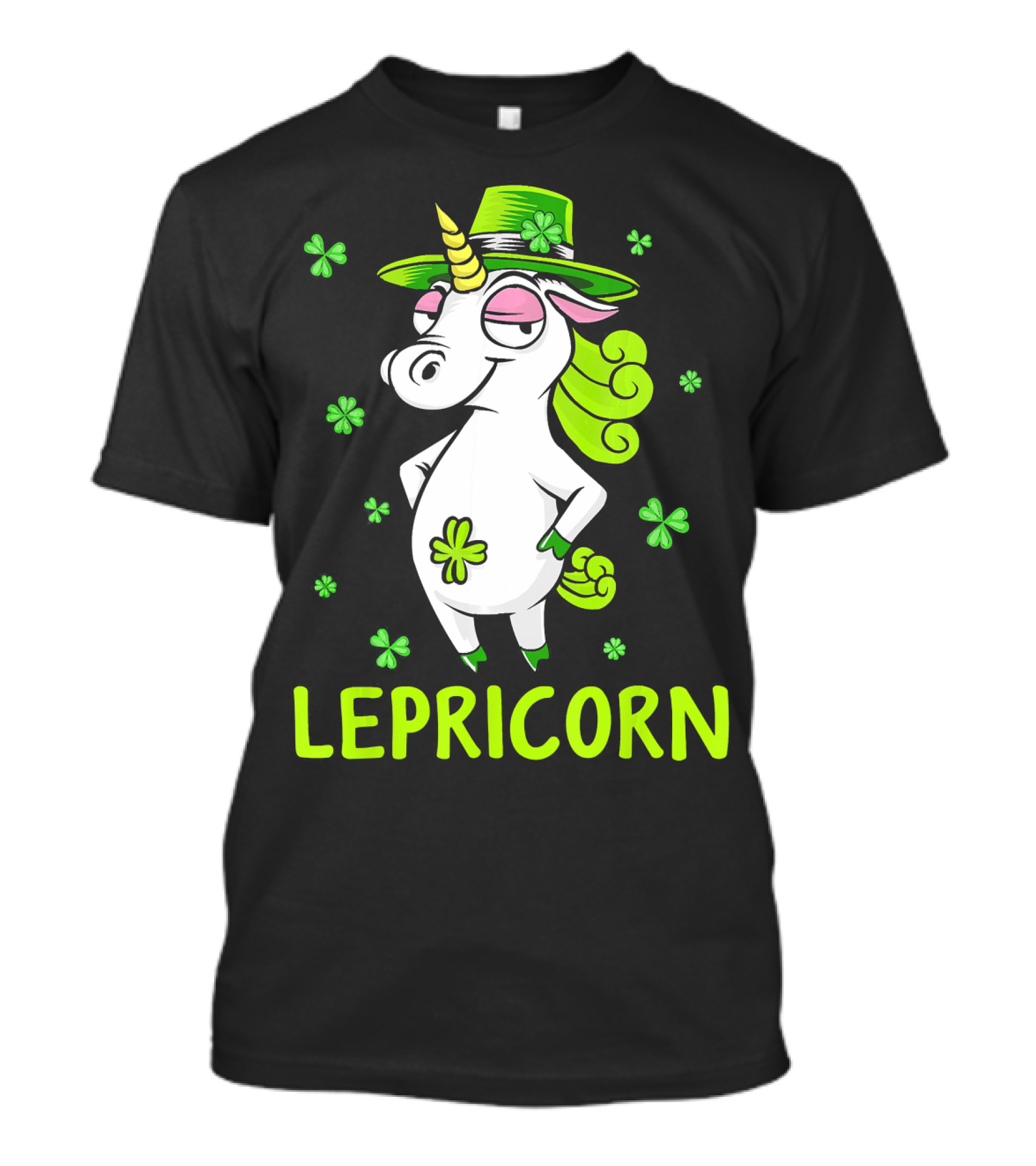 Lepricorn Leprechaun Unicorn St Pat Clover Hat T-Shirt