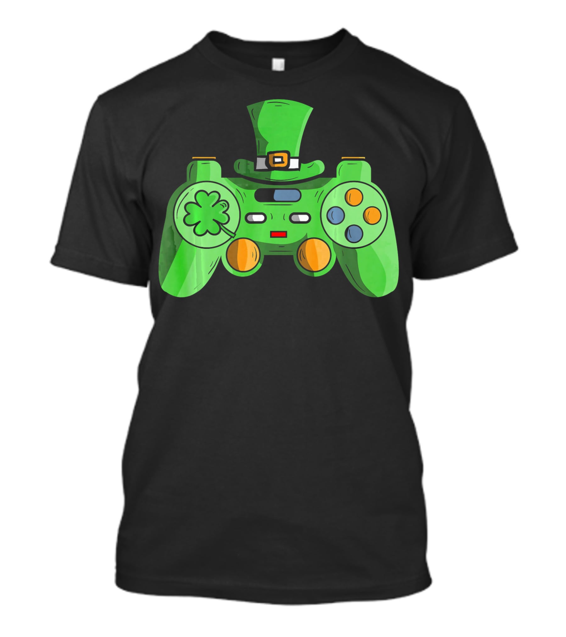 St Patrick's Day Gamer Controller With Shamrock And Hat T-Shirt