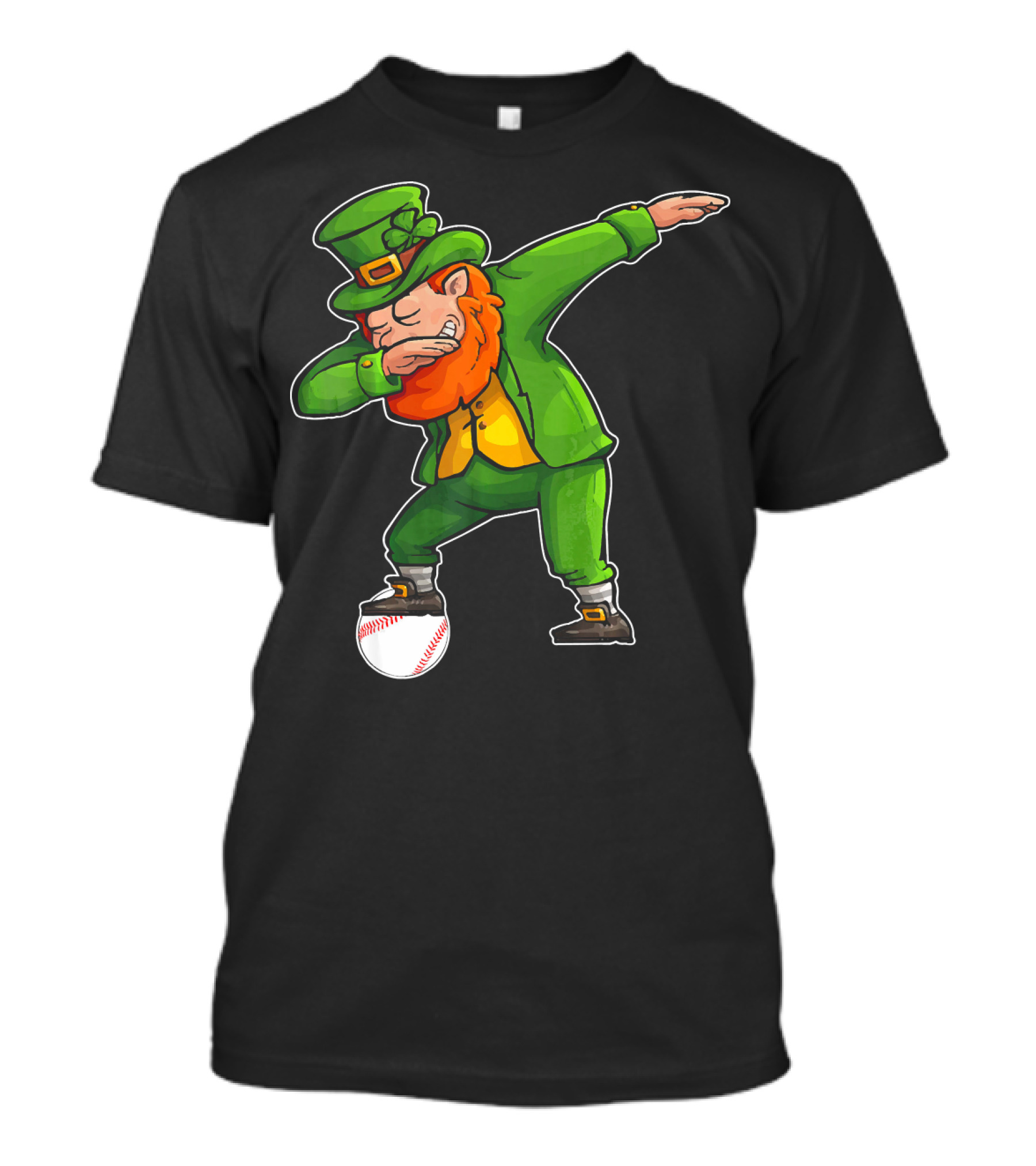 Dabbing Leprechaun On Baseball St Patricks T-Shirt