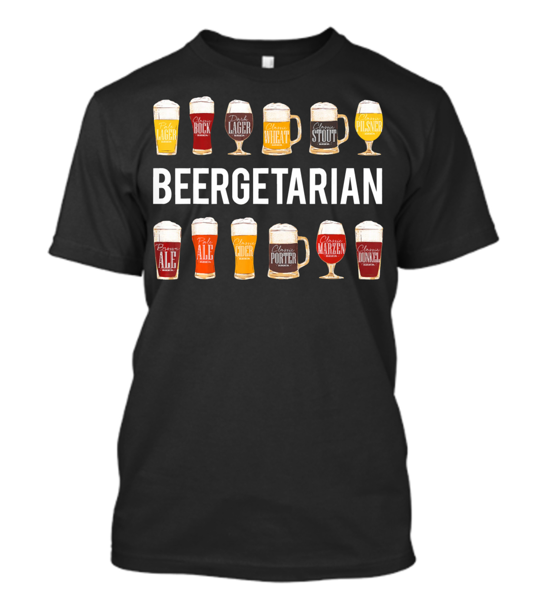 Beergetarian Lager Pilsner Wheat Stout Ale Bock Cider Porter Märzen Dunkel Funny Craft T-Shirt
