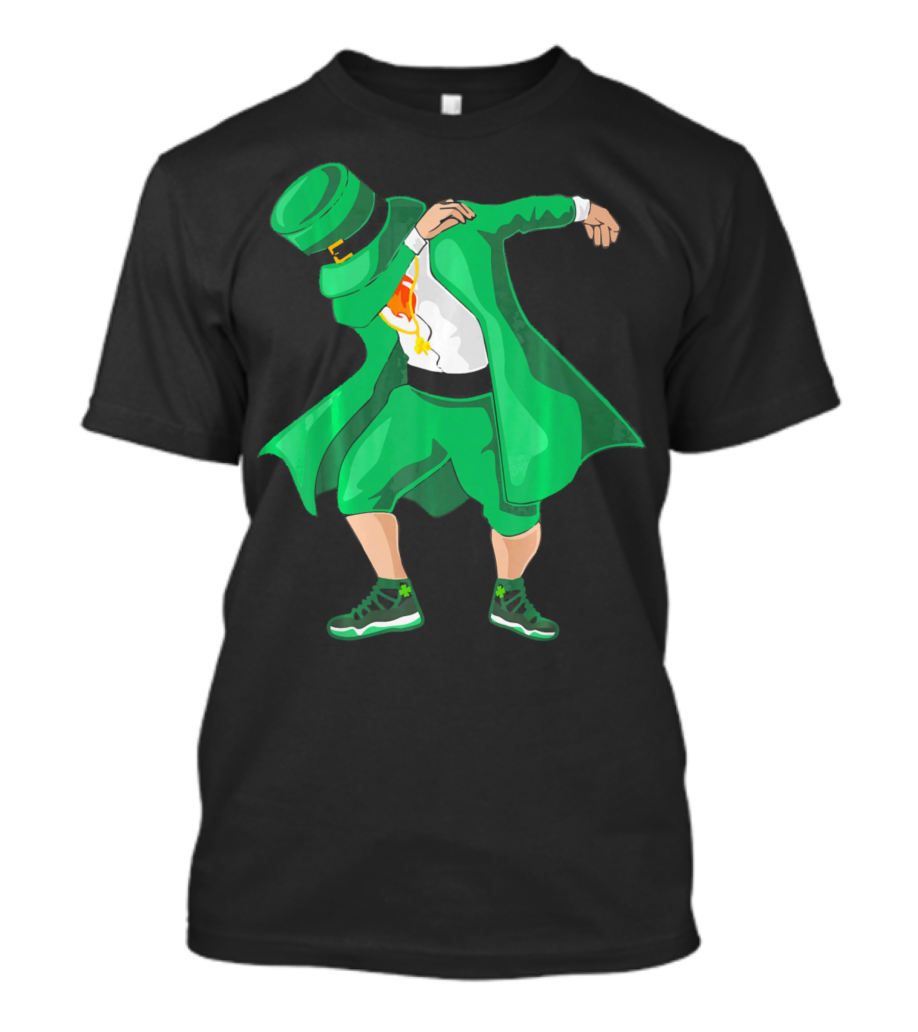 Dabbing Irish Leprechaun In Green Suit With Shamrock Shoes T-Shirt